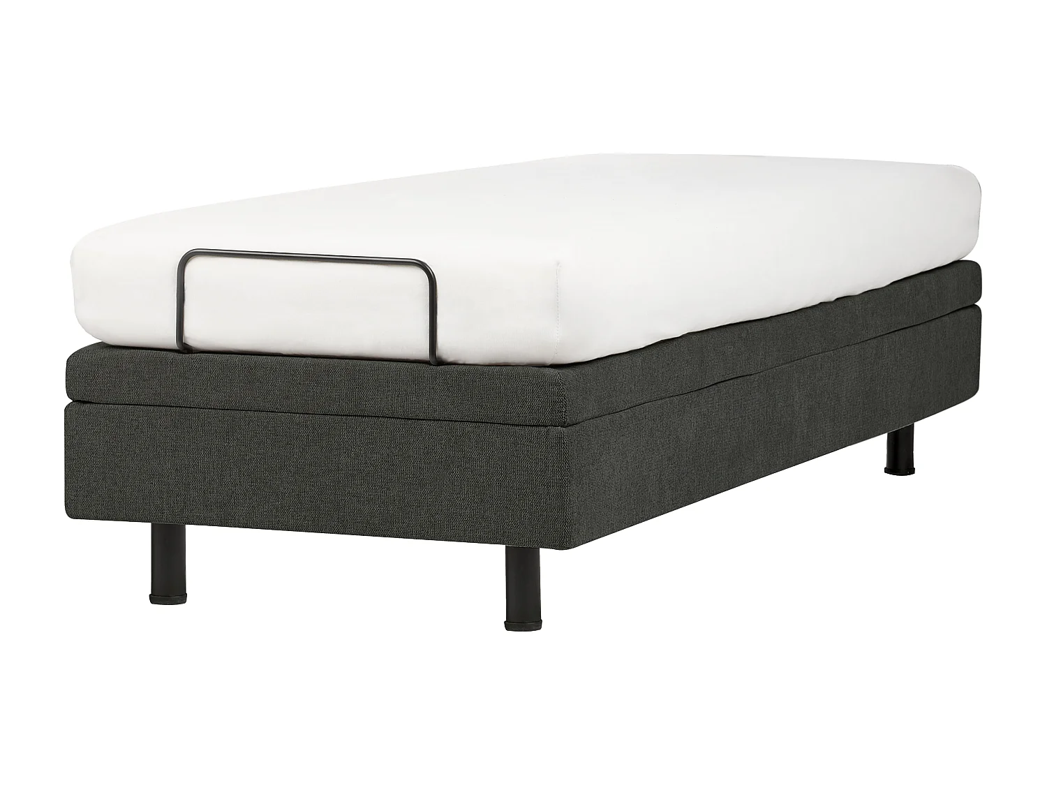 Lit réglable sans tête de lit Tissu DUKE II 80 x 200 cm Gris foncé