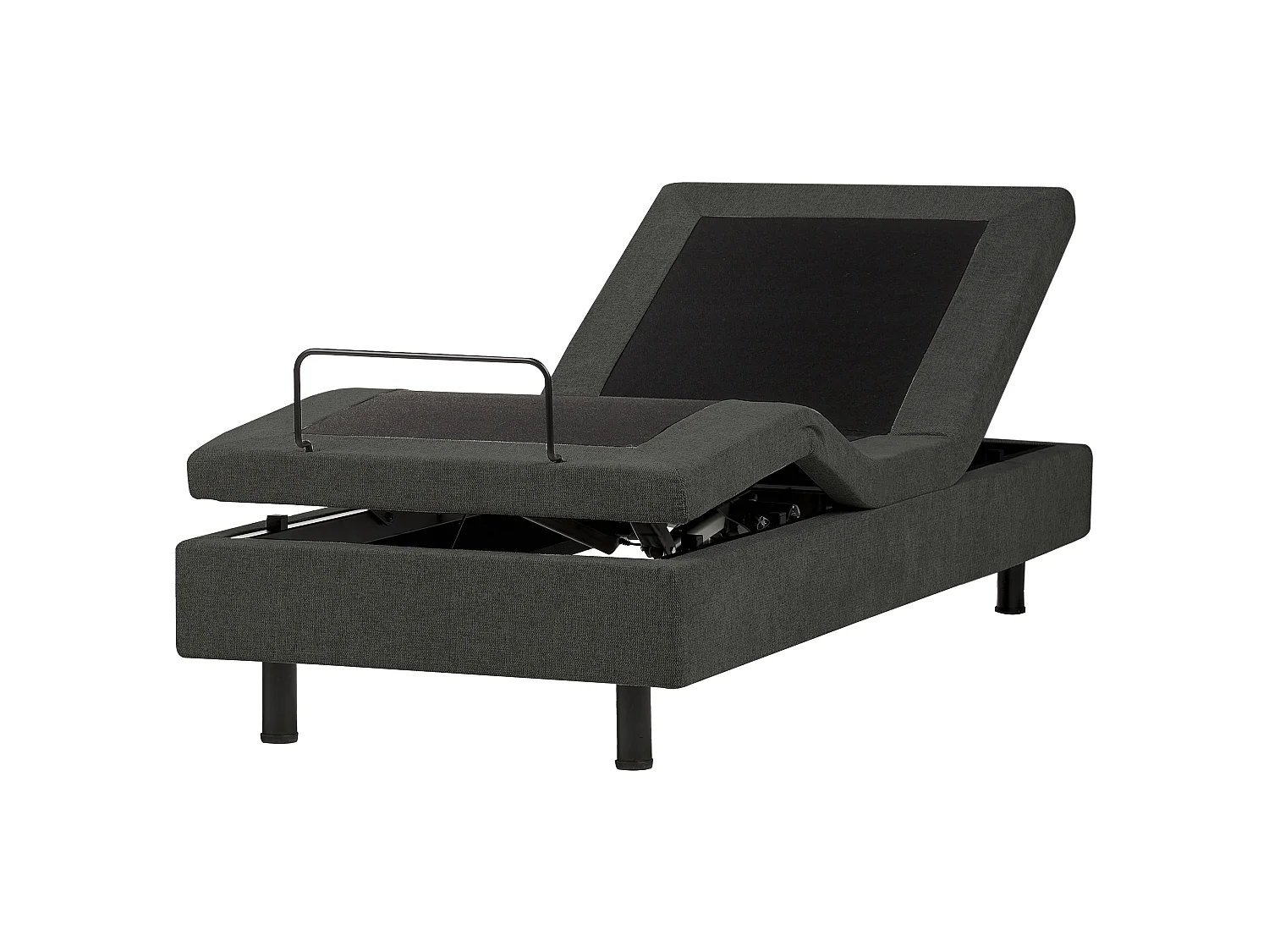 Adjustable Bed without Headboard Fabric CASTELLAN 80 x 200 cm (EU Small Single) Dark Grey