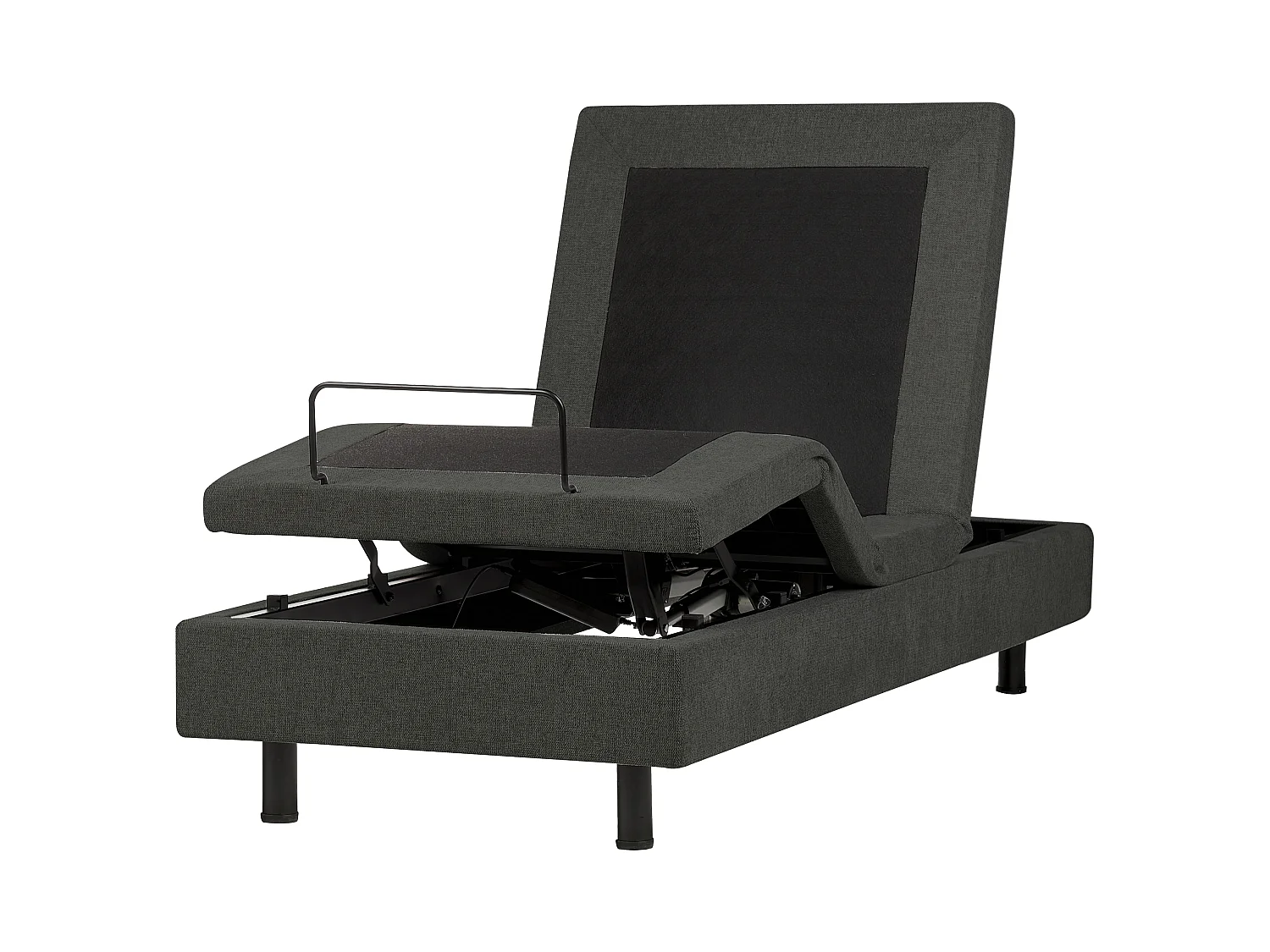 Adjustable Bed without Headboard Fabric CASTELLAN 80 x 200 cm (EU Small Single) Dark Grey
