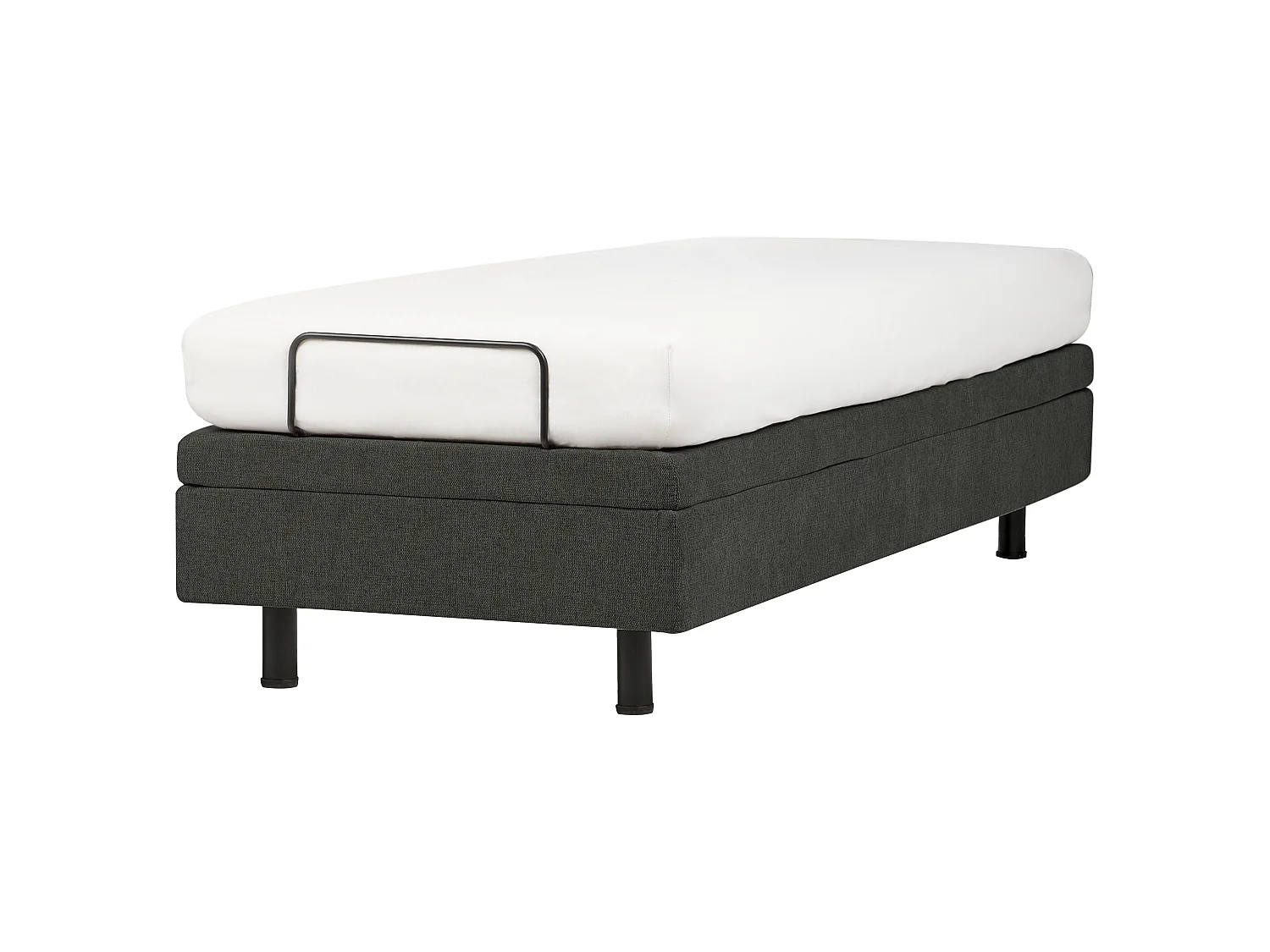 Adjustable Bed without Headboard Fabric CASTELLAN 80 x 200 cm (EU Small Single) Dark Grey