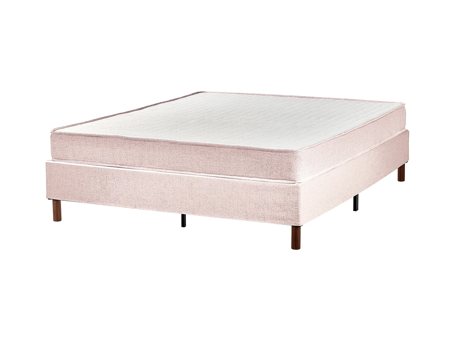 Bett ohne Kopfteil Stoff beige 160x200 cm mit Taschenfederkernmatratze Countess