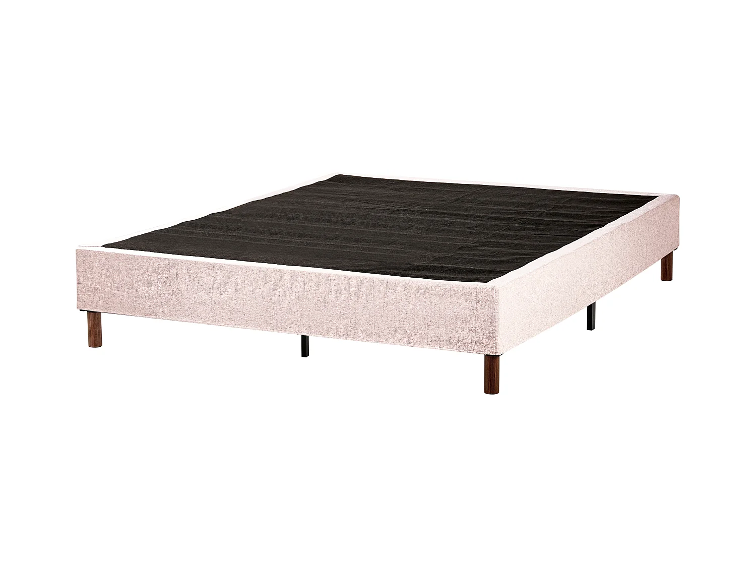 Bett ohne Kopfteil Stoff beige 160x200 cm mit Taschenfederkernmatratze Countess