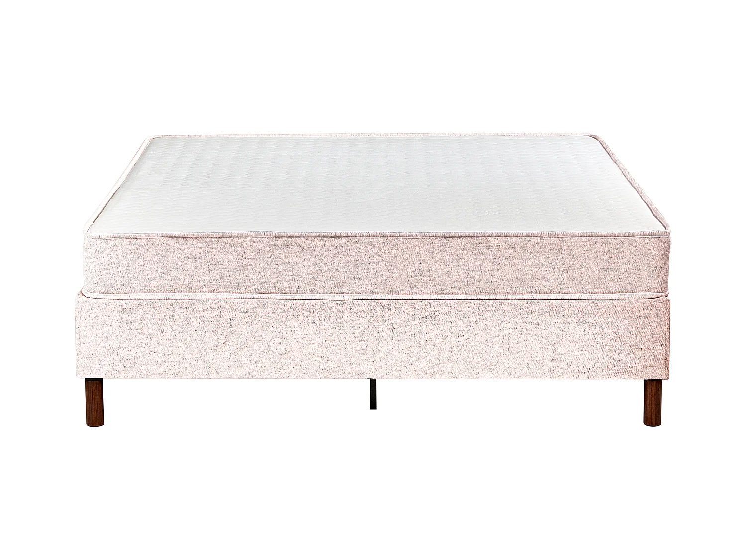 Bett ohne Kopfteil Stoff beige 160x200 cm mit Taschenfederkernmatratze Countess