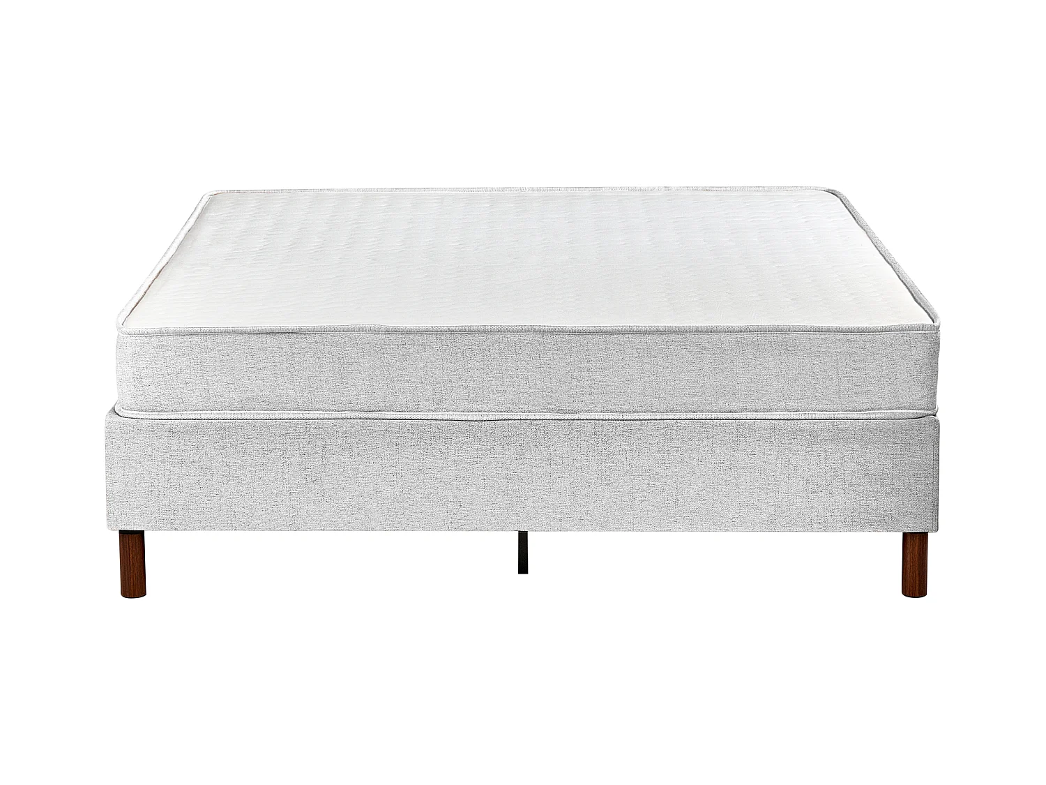 Bett ohne Kopfteil Stoff grau 160 x 200 cm mit Taschenfederkernmatratze Countess