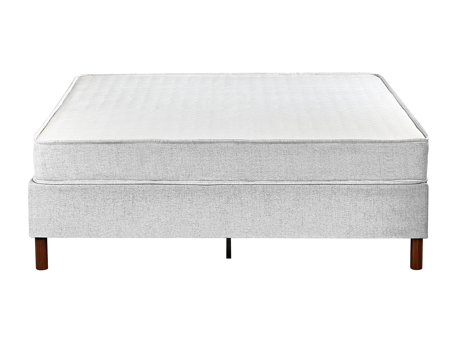 Lit sans tête de lit Tissu COUNTESS 160 x 200 cm Gris clair