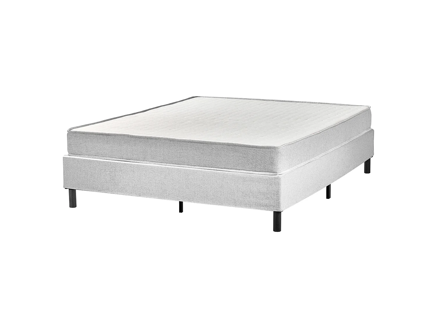 Lit sans tête de lit Tissu COUNTESS 160 x 200 cm Gris clair