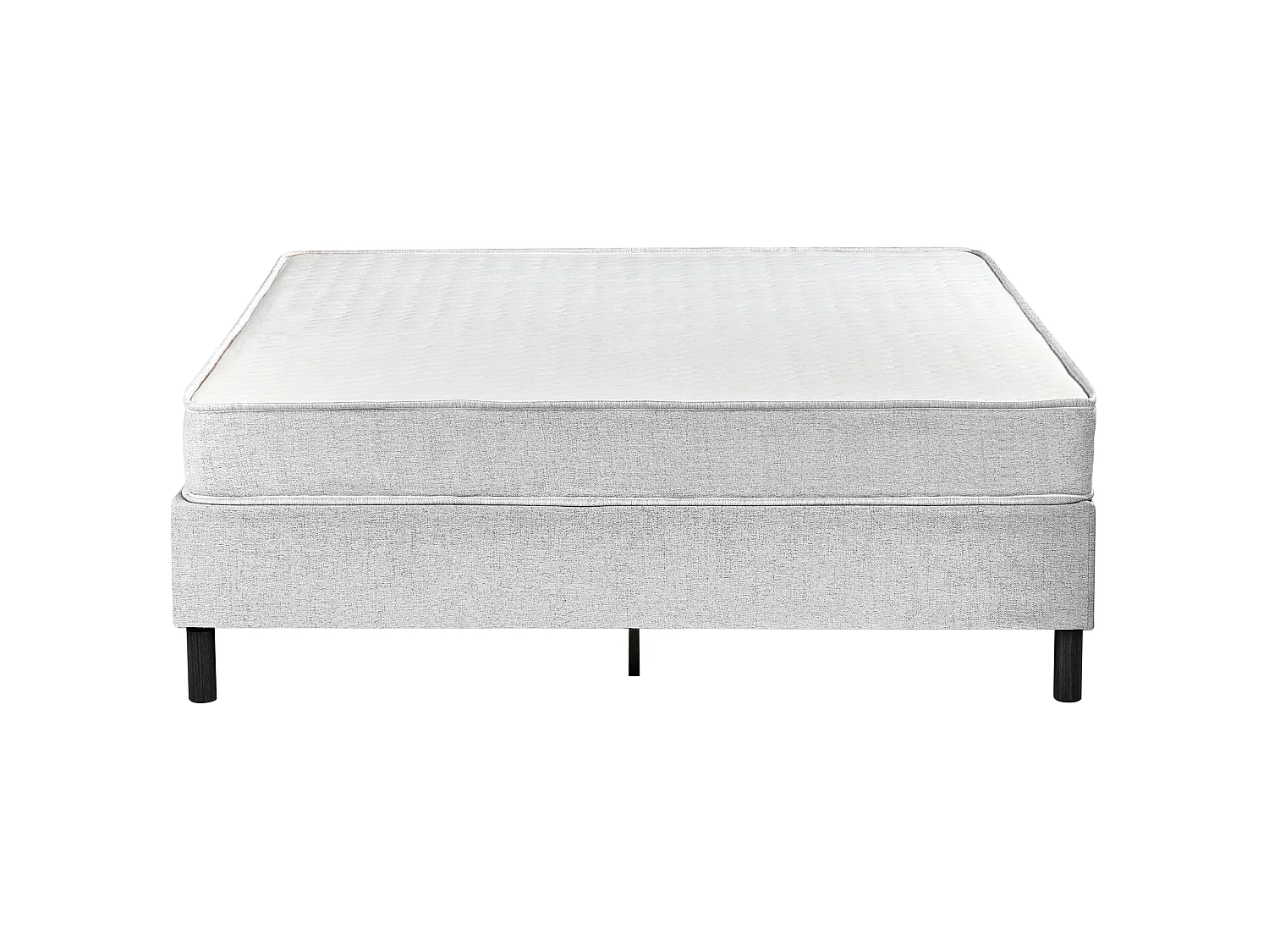 Lit sans tête de lit Tissu COUNTESS 160 x 200 cm Gris clair