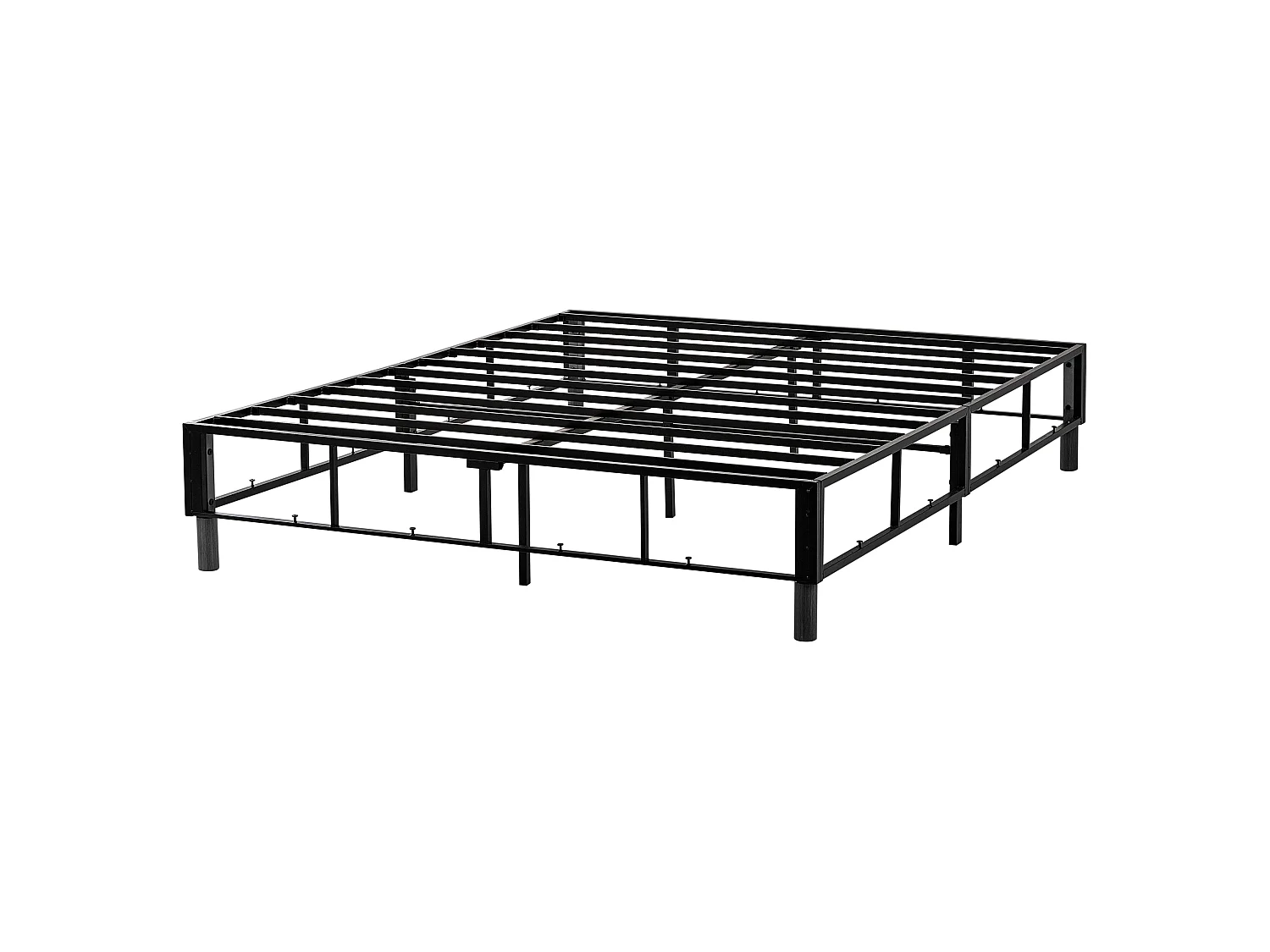 Lit sans tête de lit Tissu COUNTESS 160 x 200 cm Gris clair