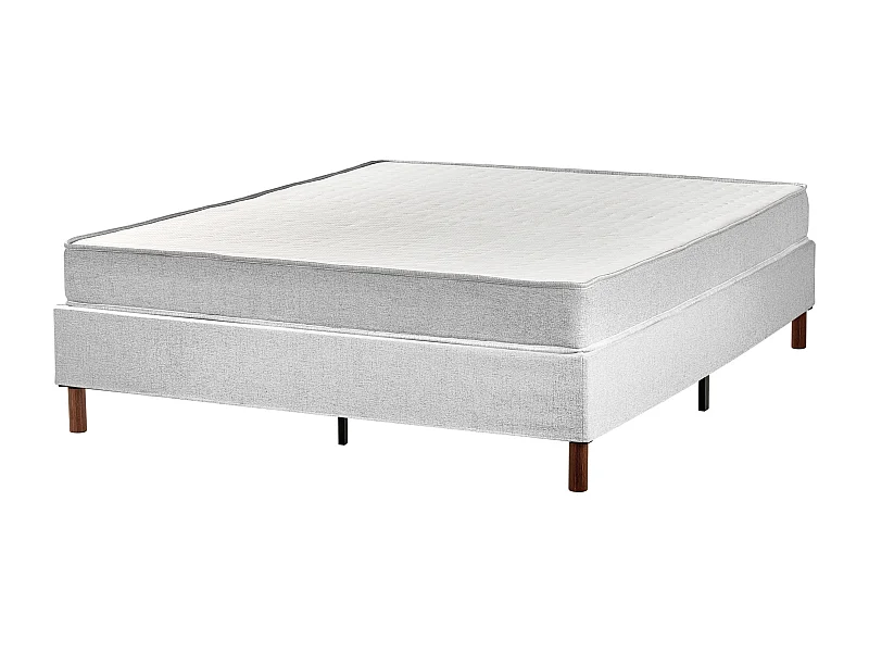 Lit sans tête de lit Tissu COUNTESS  160 x 200 cm Gris clair