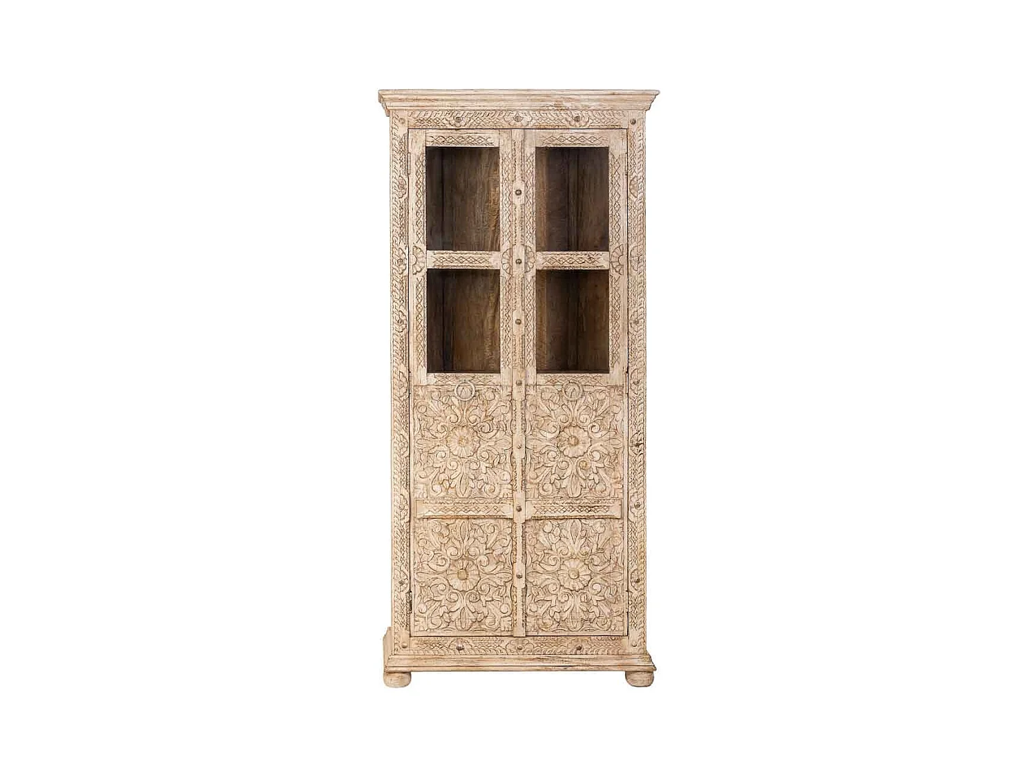 Vitrina de madera beige 89x40x190