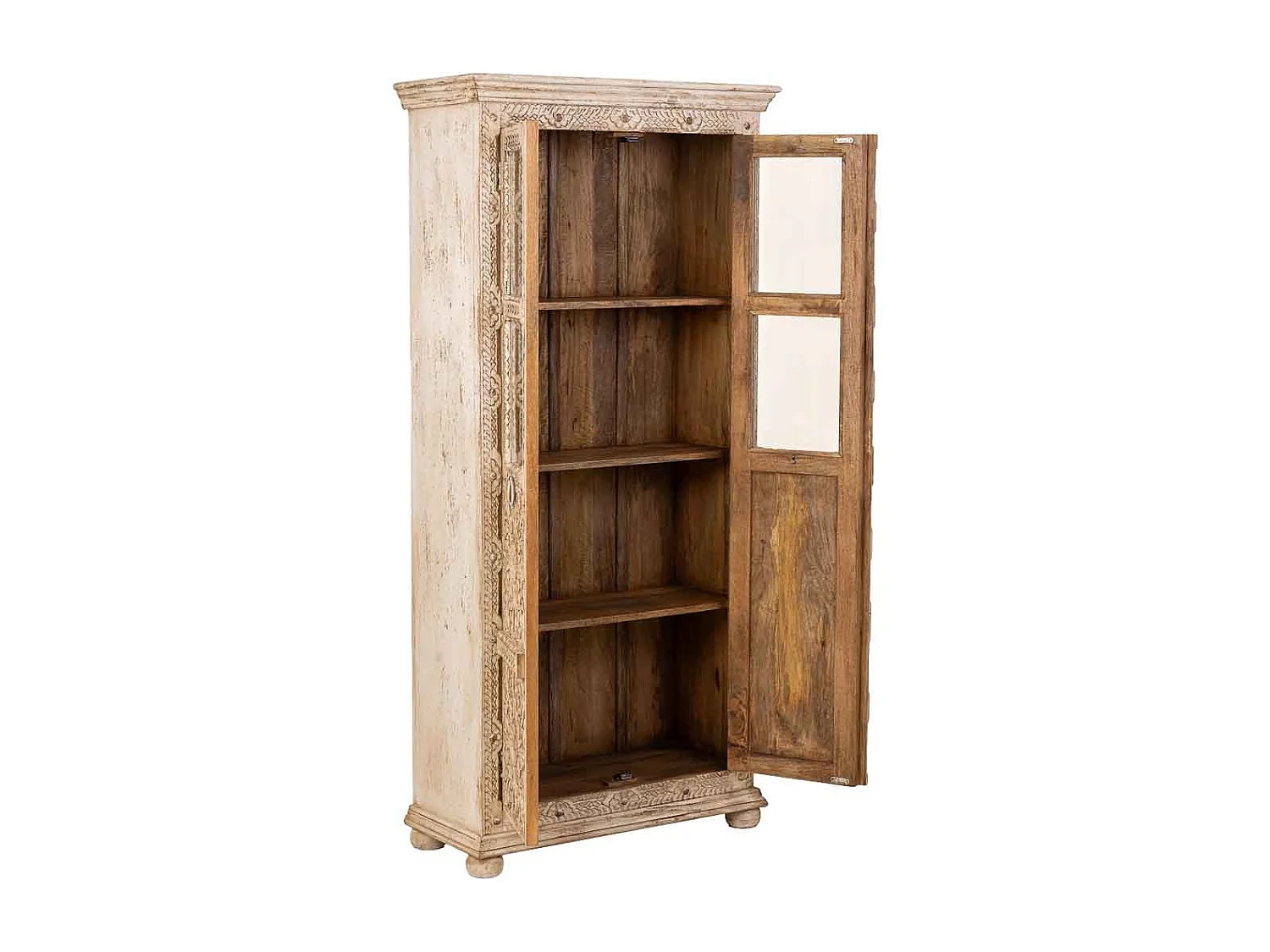 Vitrina de madera beige 89x40x190