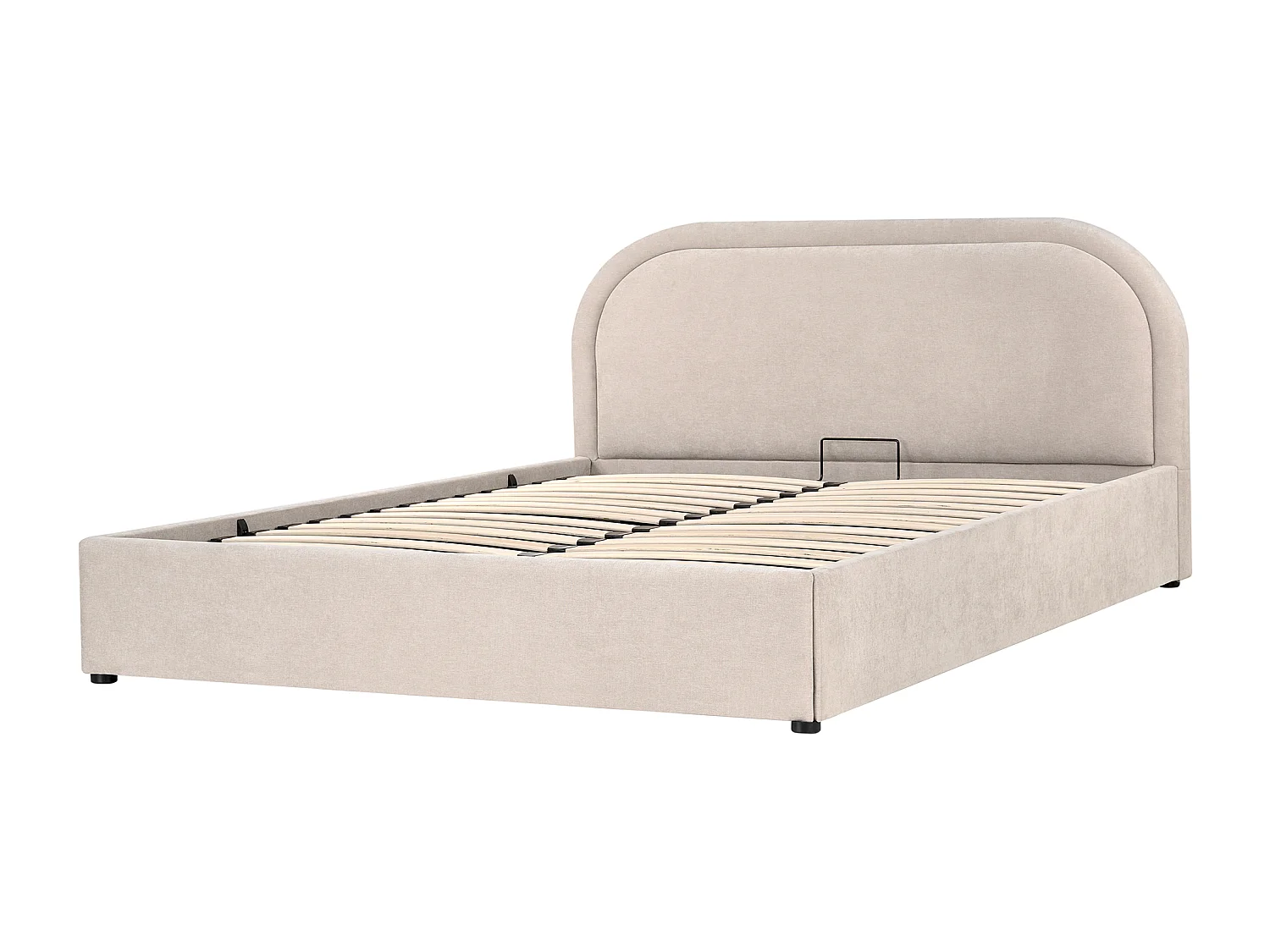 Letto contenitore Tessuto QUILLIEN 160 x 200 cm Beige