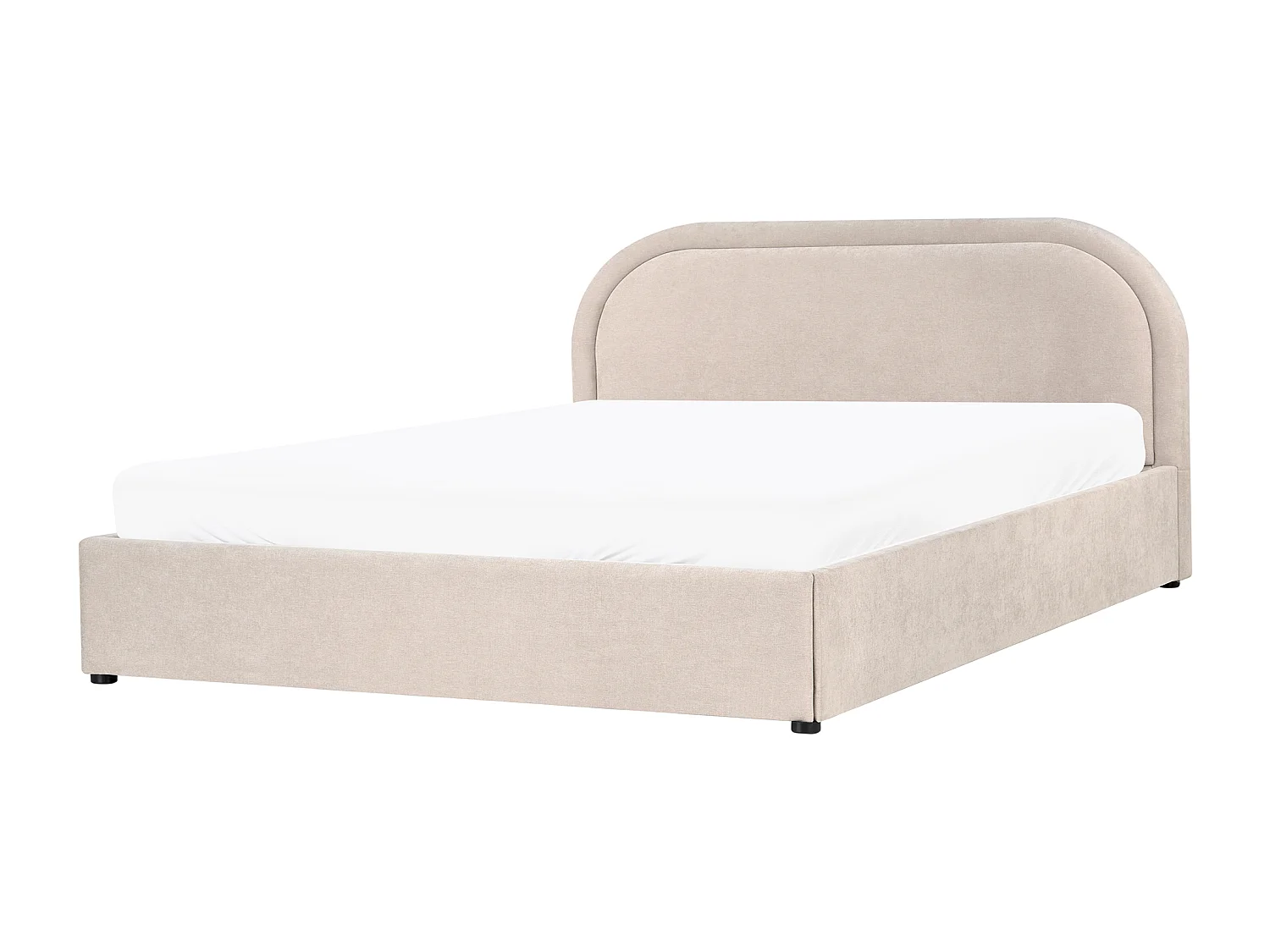 Bett mit Stauraum Stoff QUILLIEN 160 x 200 cm Beige