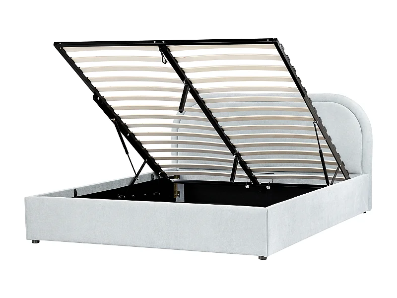 Letto contenitore Tessuto QUILLIEN 160 x 200 cm Azzurro