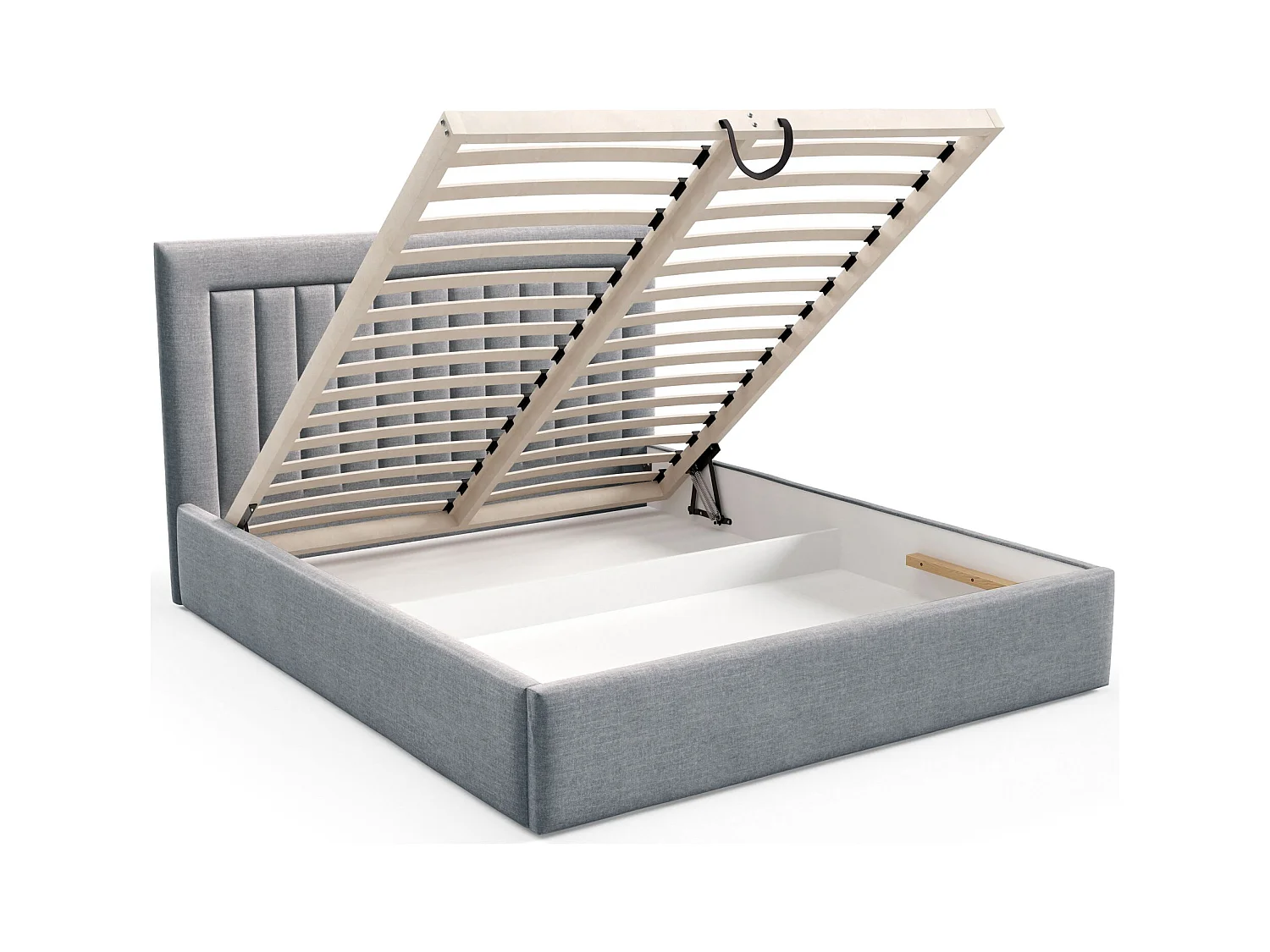 Lit avec coffre 140x200 cm - gris clair - AVERIN