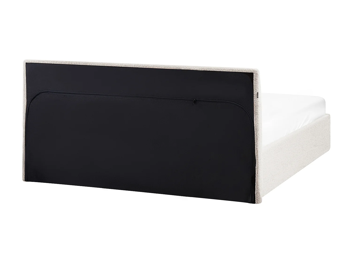 Bett mit Stauraum Bouclé ORBEY 140 x 200 cm Cremeweiss