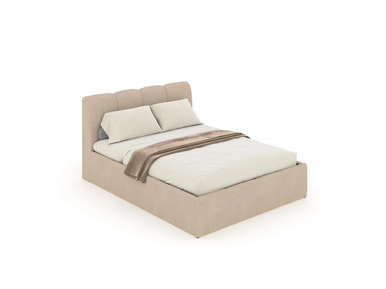 Opbergbed Wolk 160x200cm Velours Beige Modern en Functioneel
