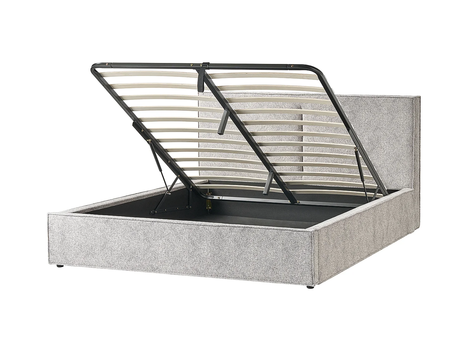 Lit ottoman Velours tricoté MOISSAC 180 x 200 cm Noir/blanc