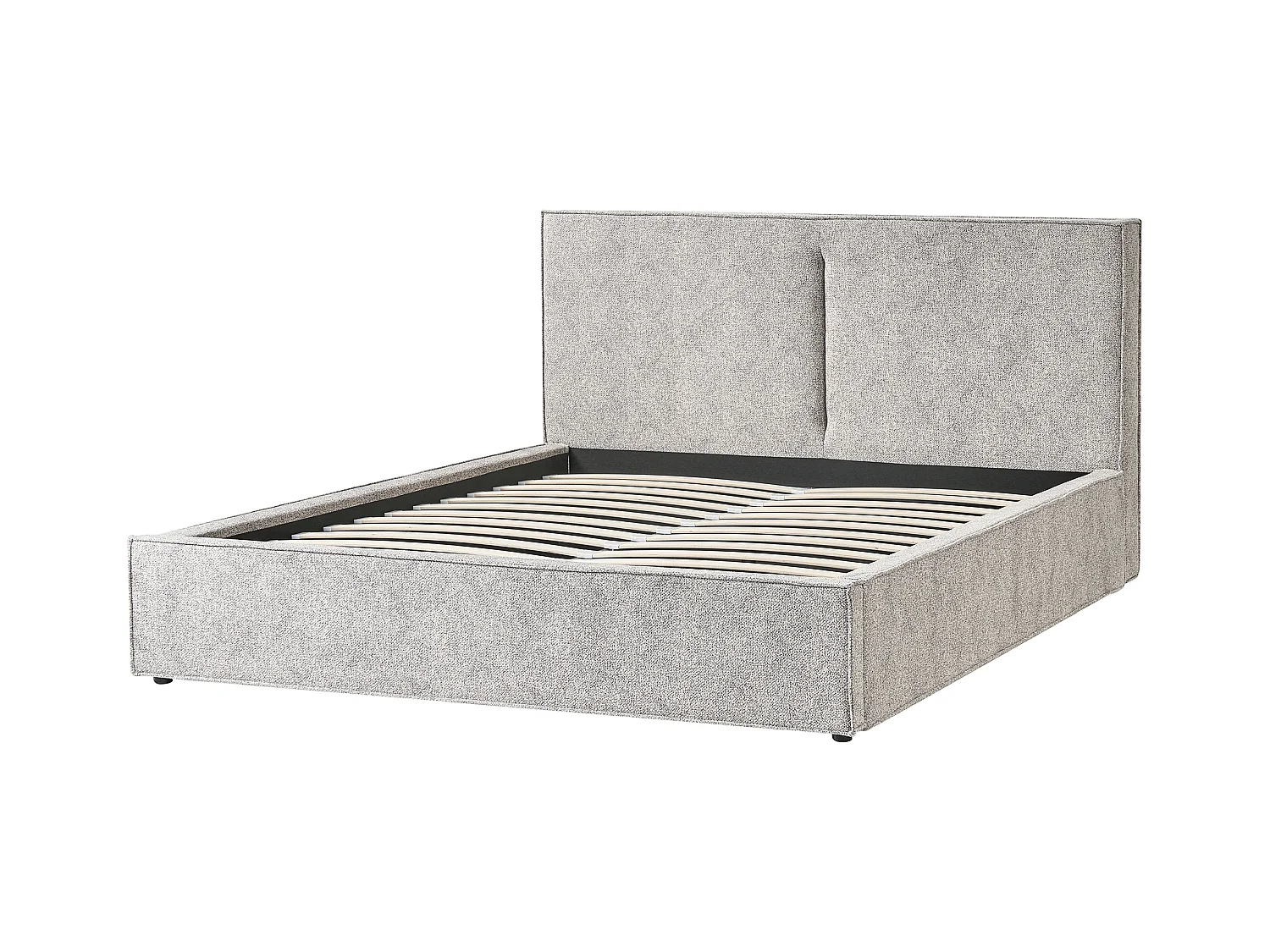 Lit ottoman Velours tricoté MOISSAC 180 x 200 cm Noir/blanc