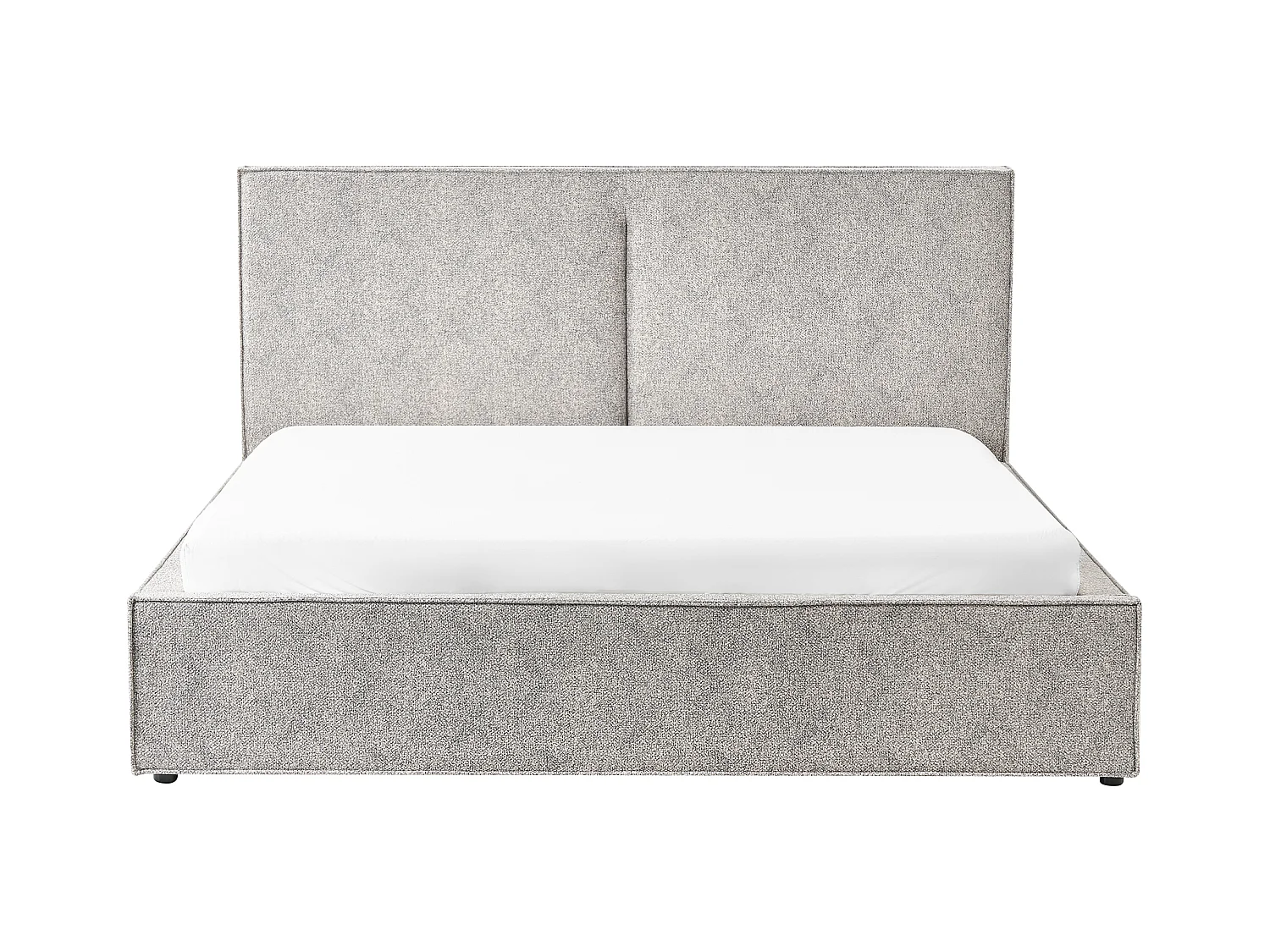 Lit ottoman Velours tricoté MOISSAC 180 x 200 cm Noir/blanc