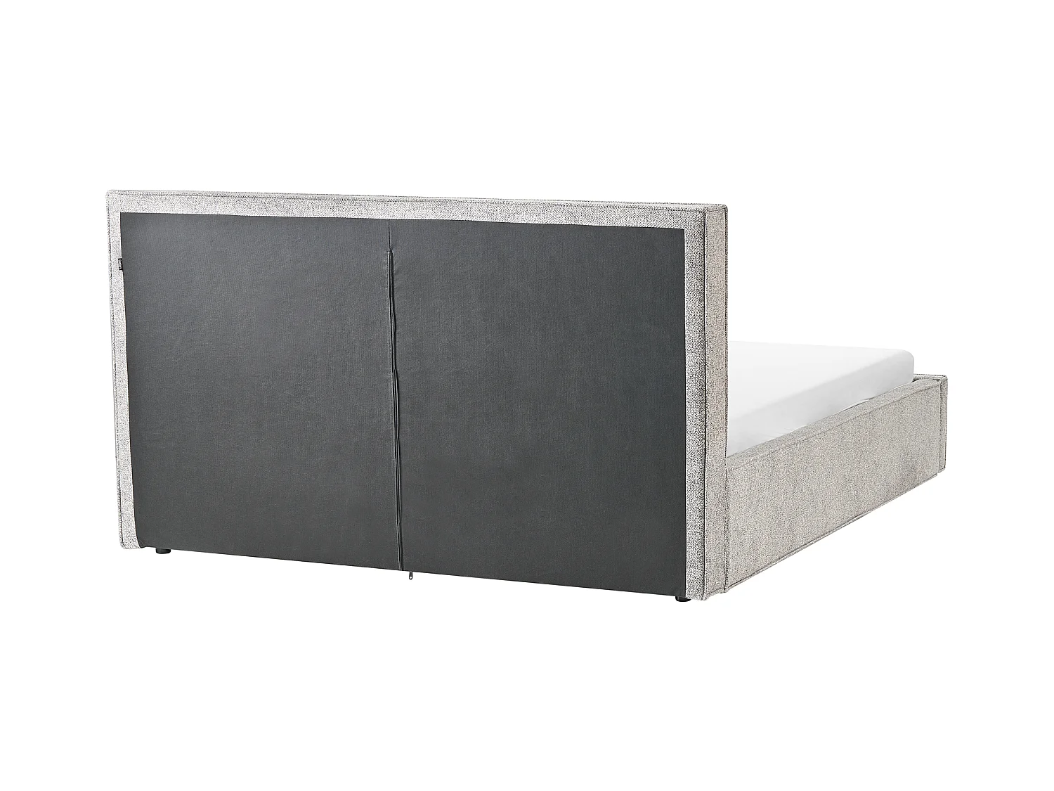 Lit ottoman Velours tricoté MOISSAC 180 x 200 cm Noir/blanc