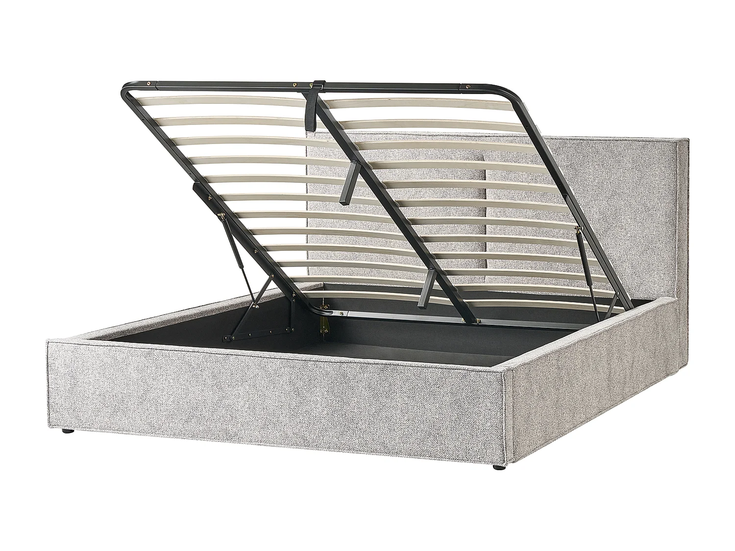 Bett mit Stauraum Strickvelours MOISSAC 180 x 200 cm Grau / Beige