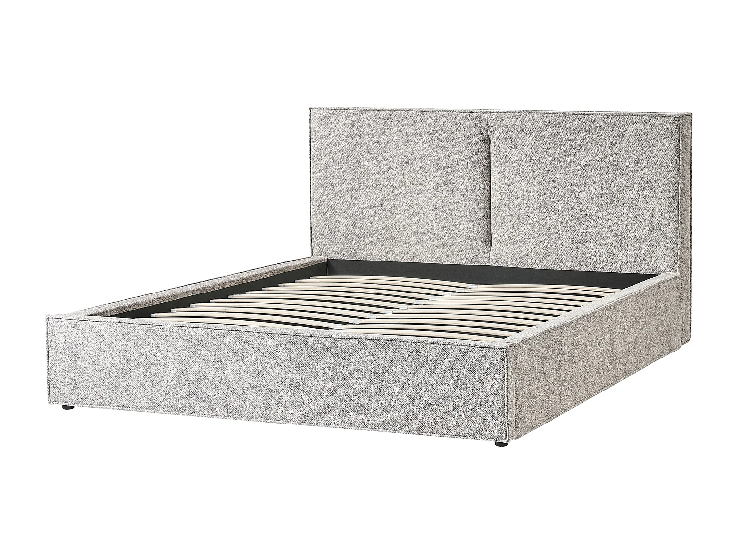 Bett mit Stauraum Strickvelours MOISSAC 180 x 200 cm Grau / Beige