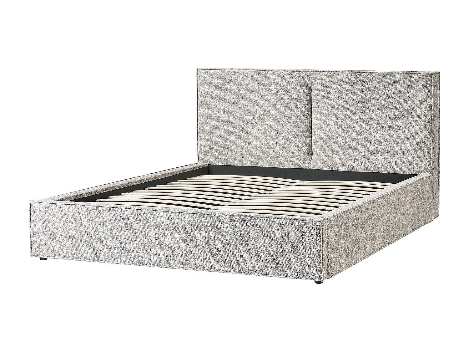 Lit ottoman Velours tricoté MOISSAC 180 x 200 cm Gris/beige
