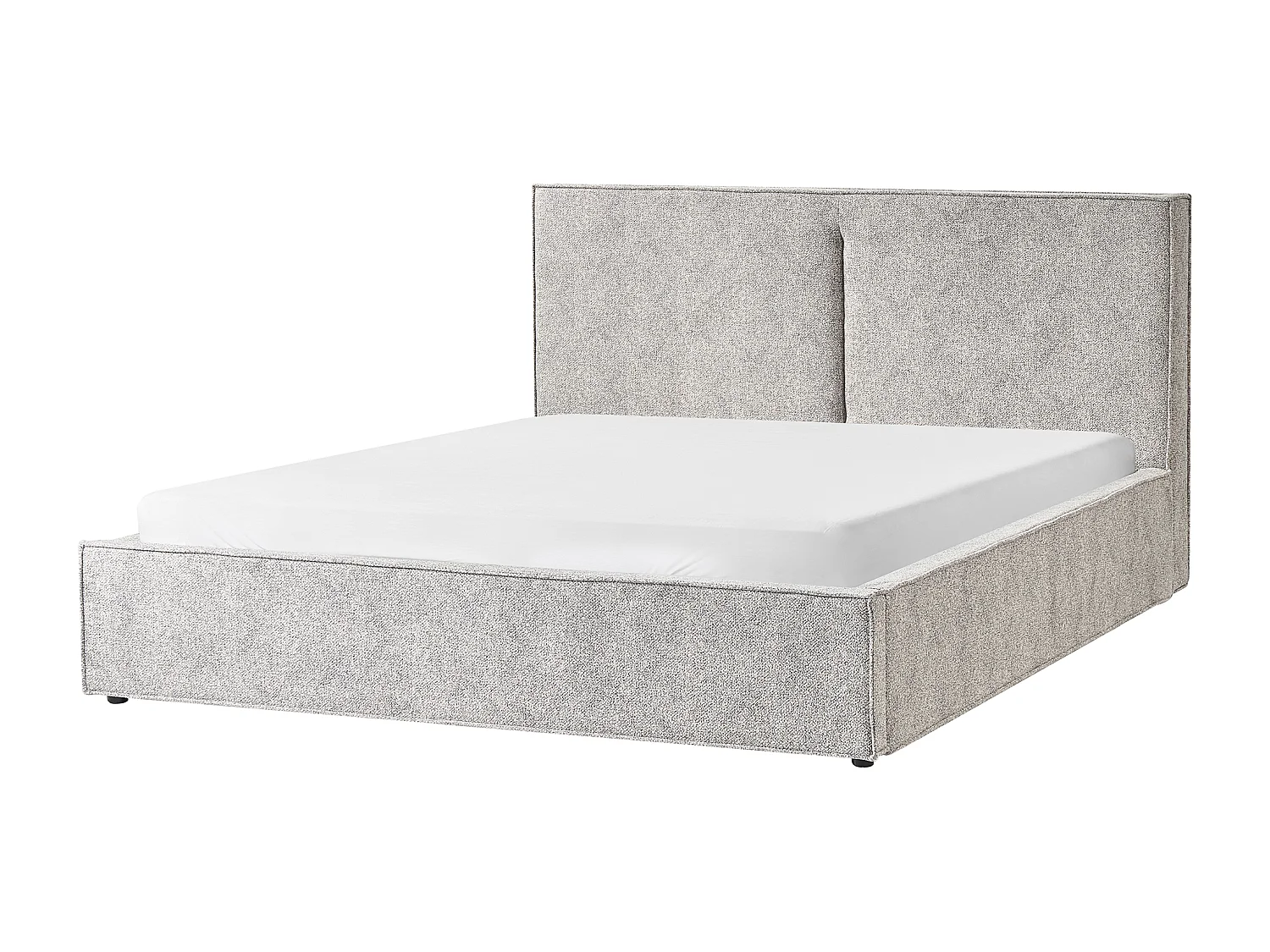 Lit ottoman Velours tricoté MOISSAC 180 x 200 cm Gris/beige