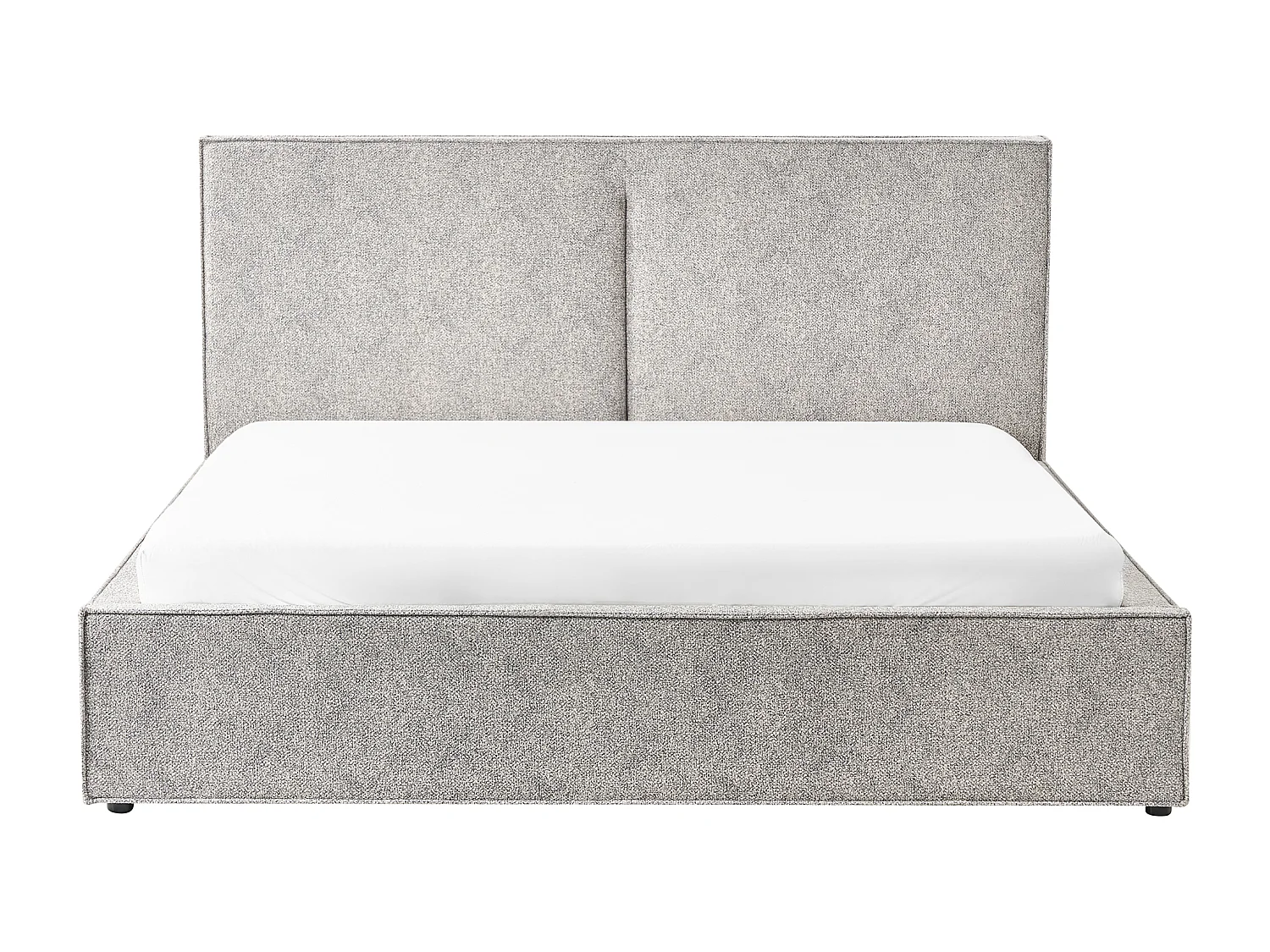Lit ottoman Velours tricoté MOISSAC 180 x 200 cm Gris/beige