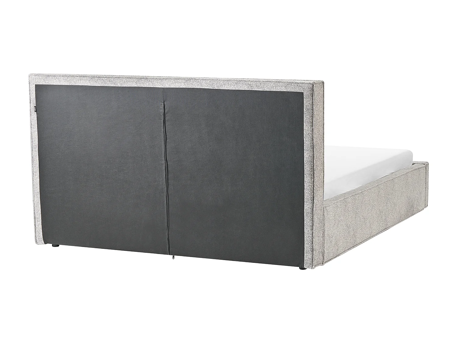 Lit ottoman Velours tricoté MOISSAC 180 x 200 cm Gris/beige