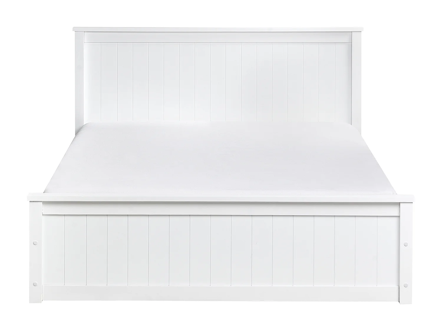 Lit ottoman Bois de pin LAMBRES 140 x 200 cm Blanc