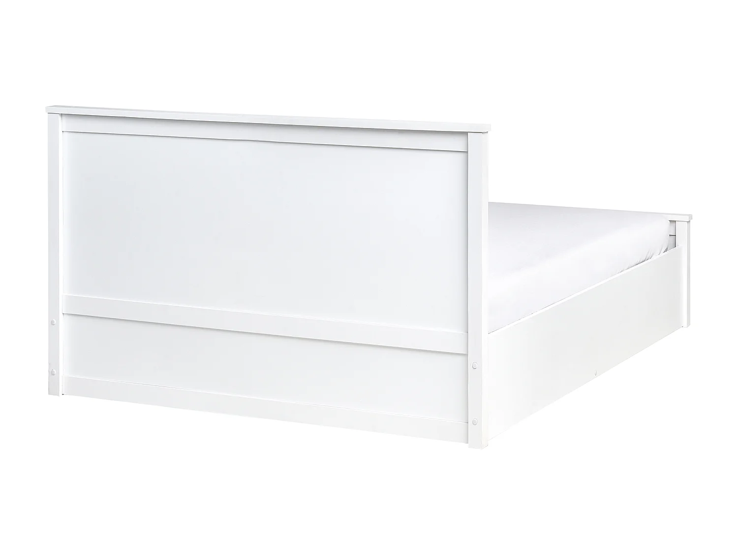 Lit ottoman Bois de pin LAMBRES 140 x 200 cm Blanc