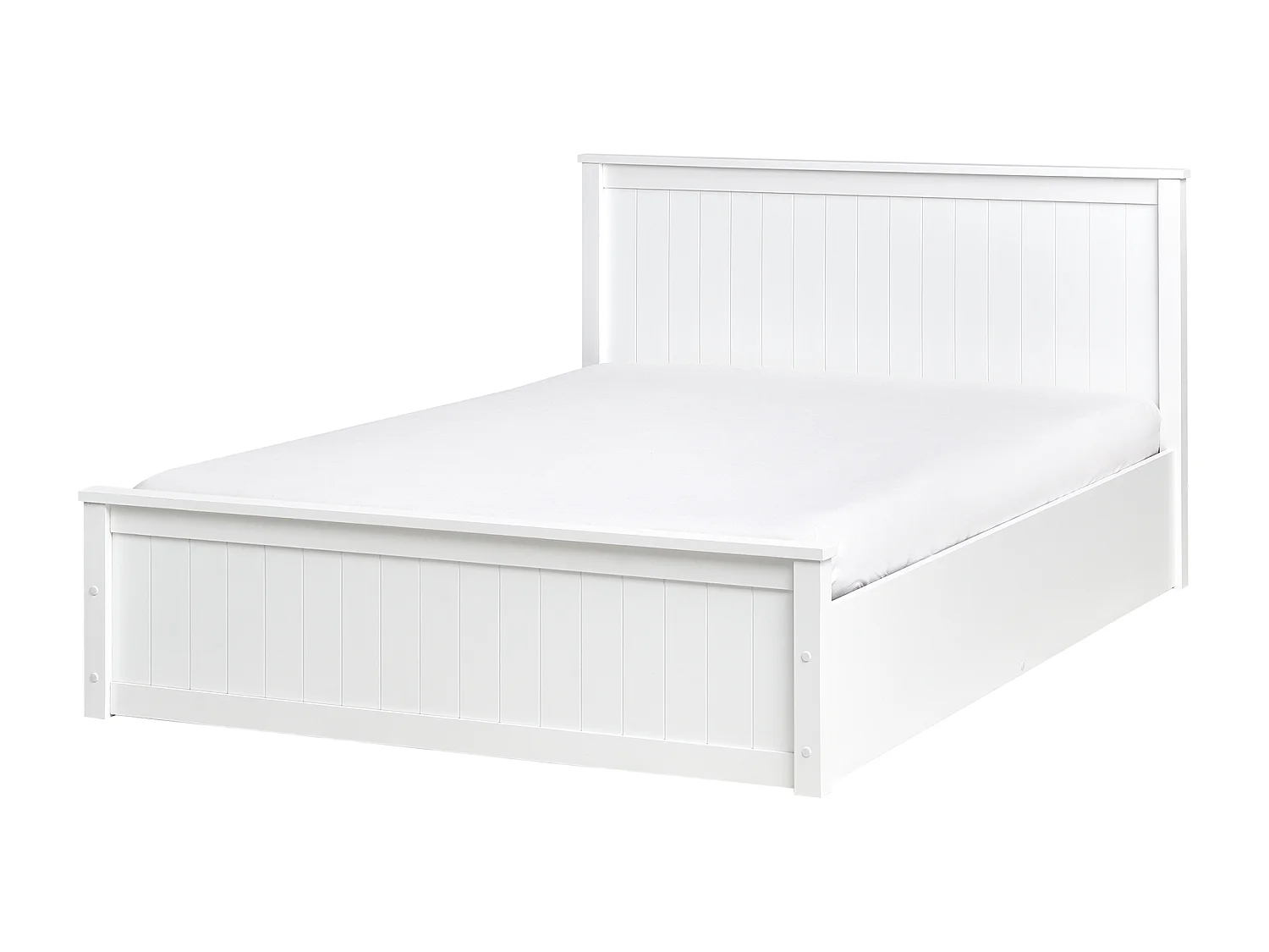 Bett mit Stauraum Kiefernholz LAMBRES 140 x 200 cm Weiss