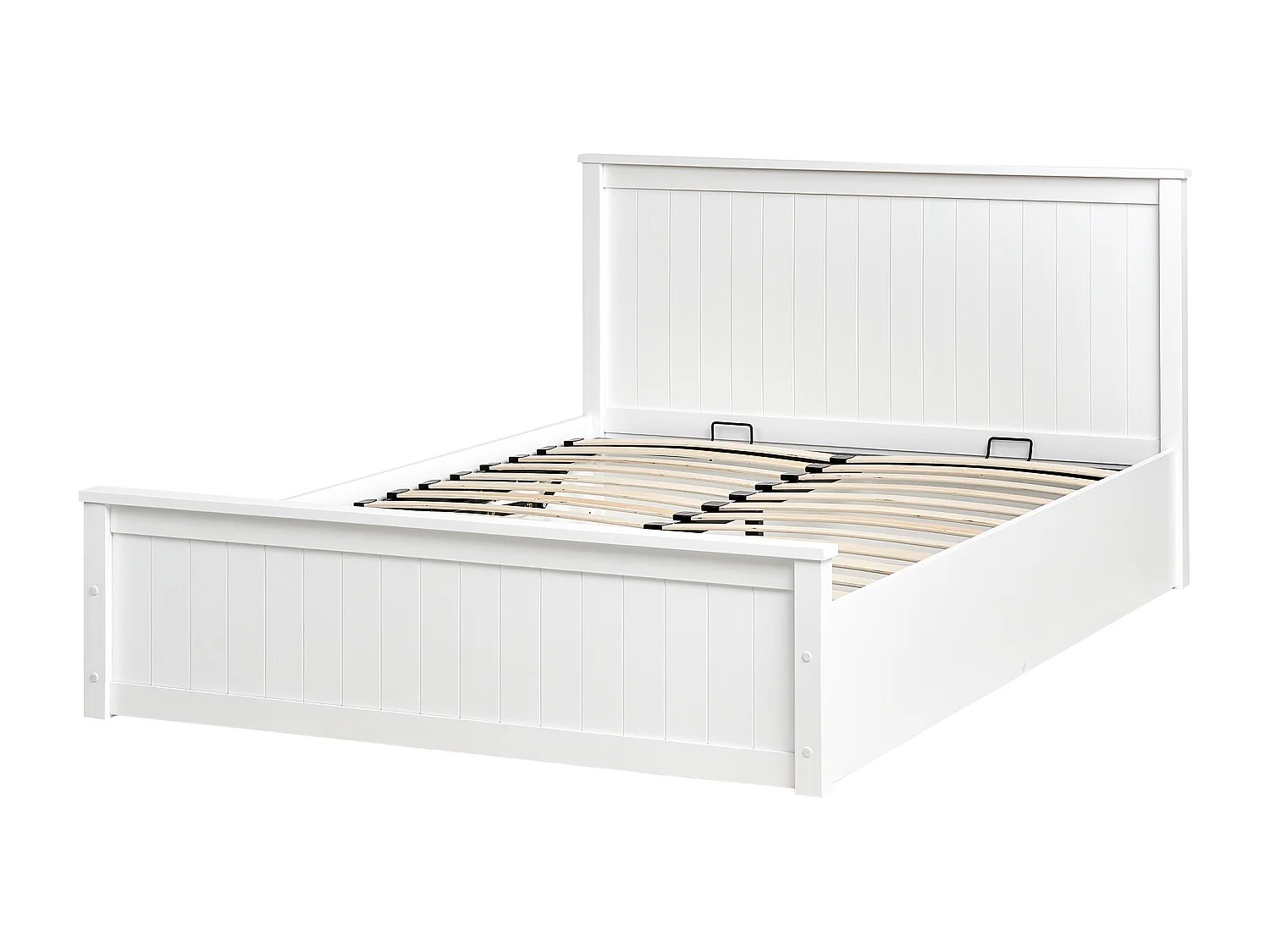 Letto contenitore Legno di pino LAMBRES 140 x 200 cm Bianco