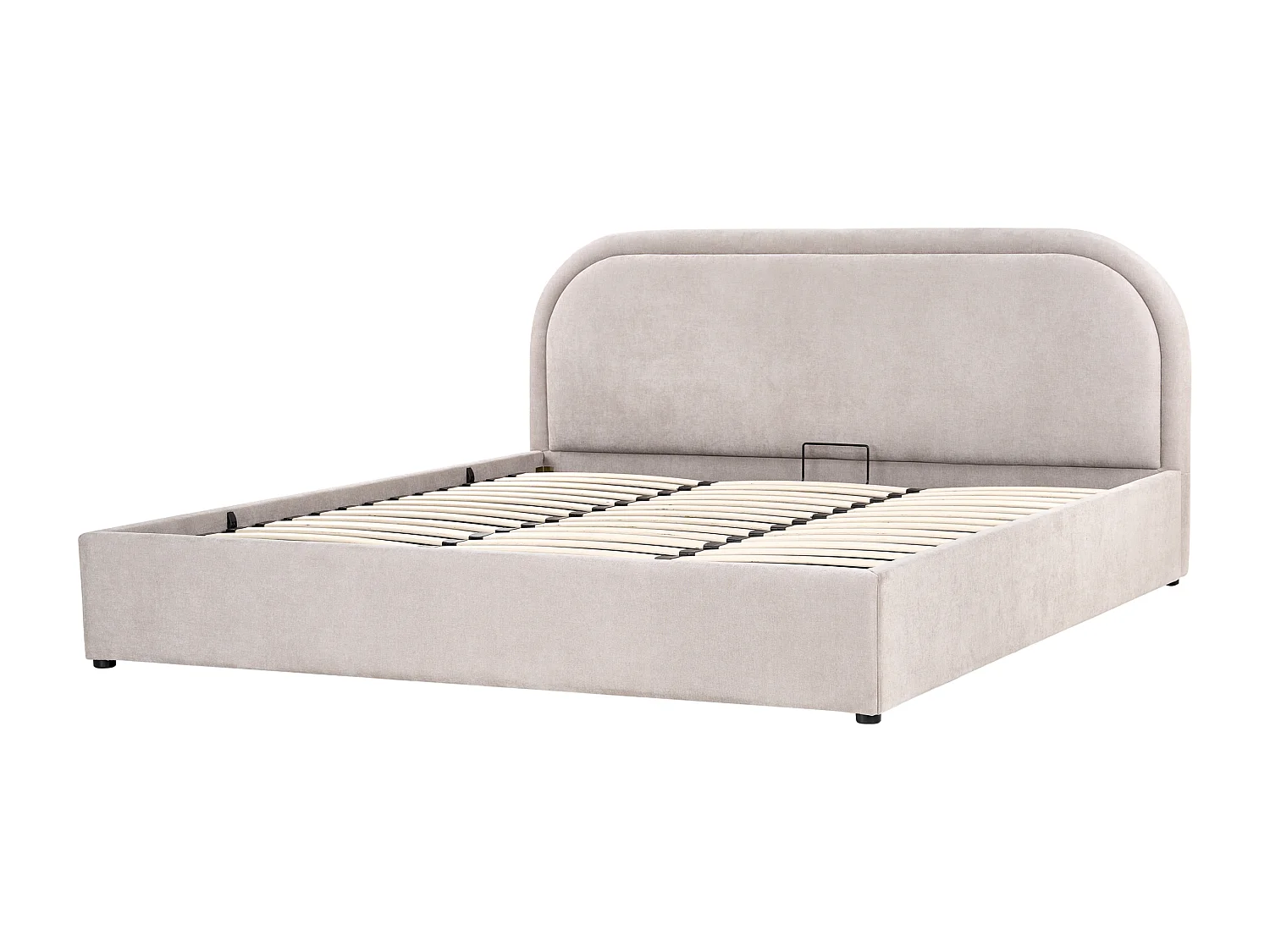 Bett mit Stauraum Stoff QUILLIEN 180 x 200 cm Taupe