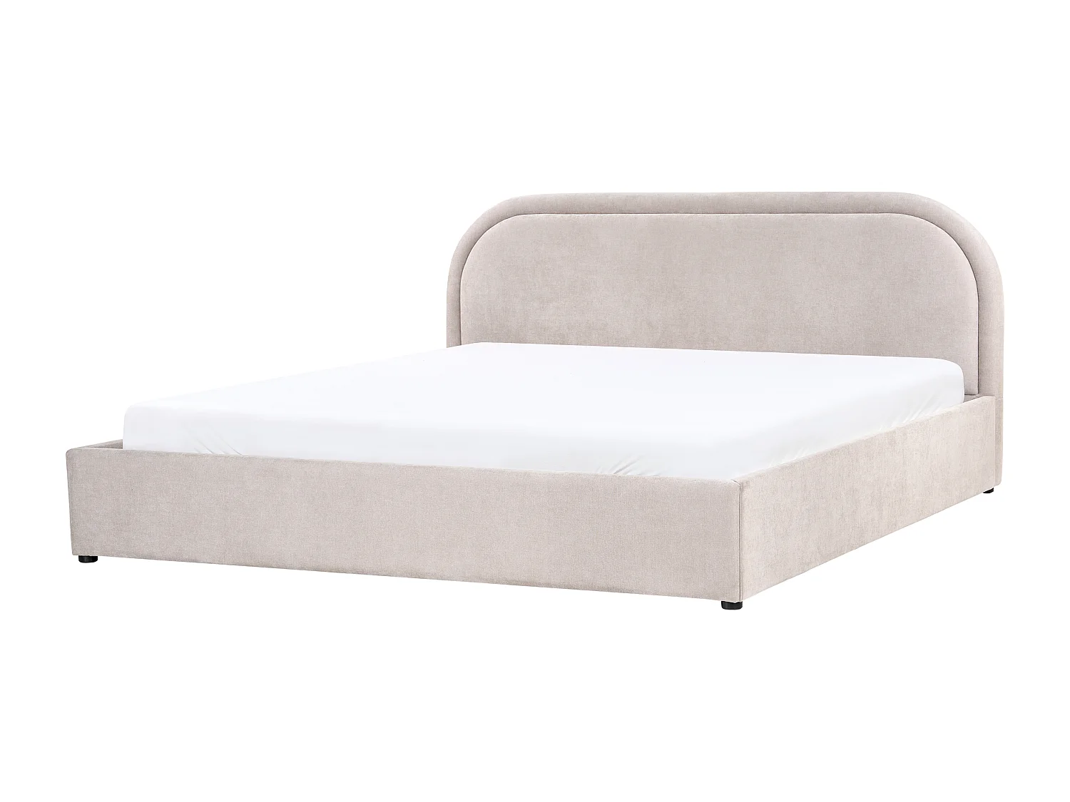 Lit ottoman Tissu QUILLIEN 180 x 200 cm Taupe