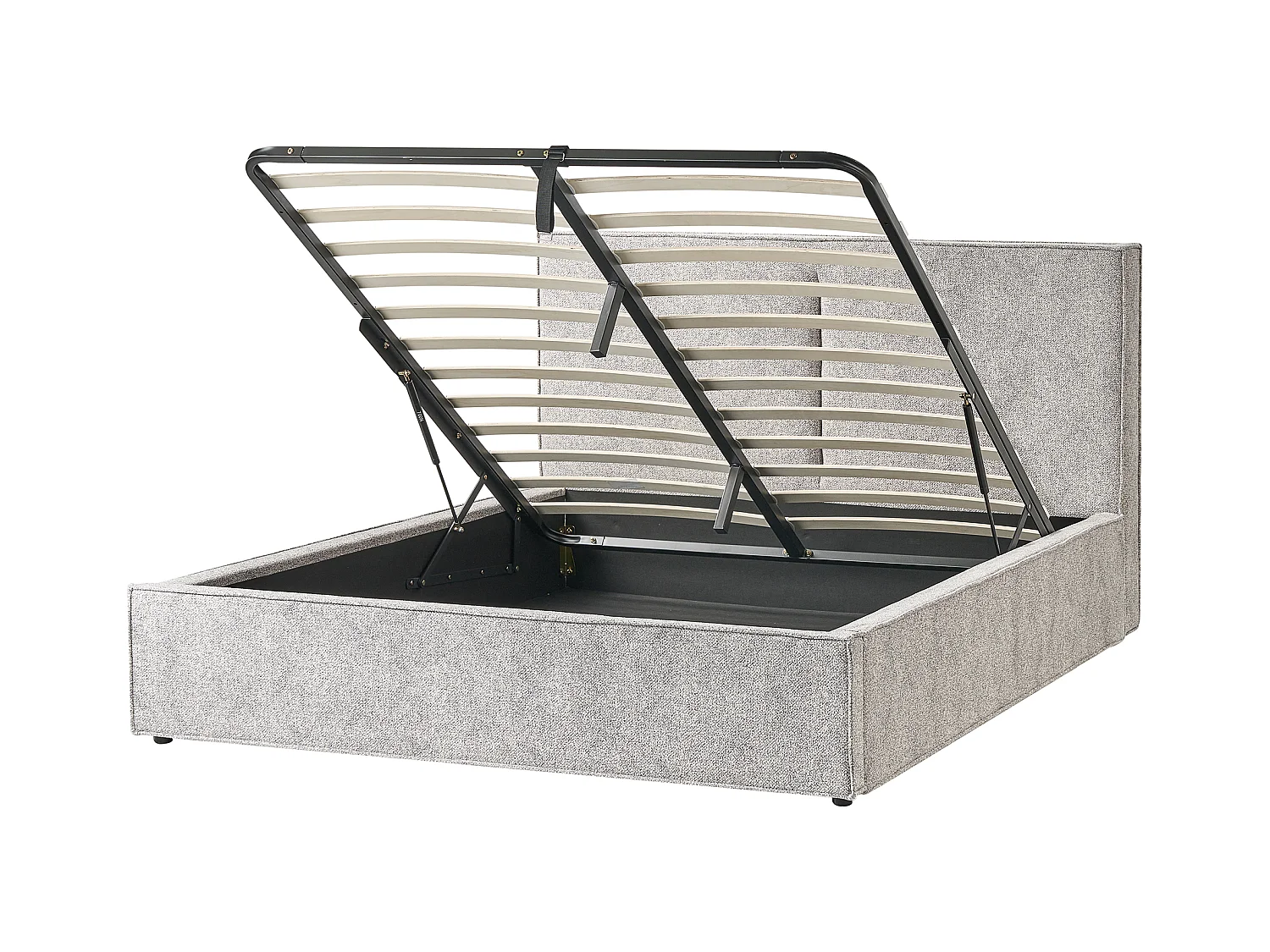 Lit ottoman Velours tricoté MOISSAC 160 x 200 cm Noir/blanc