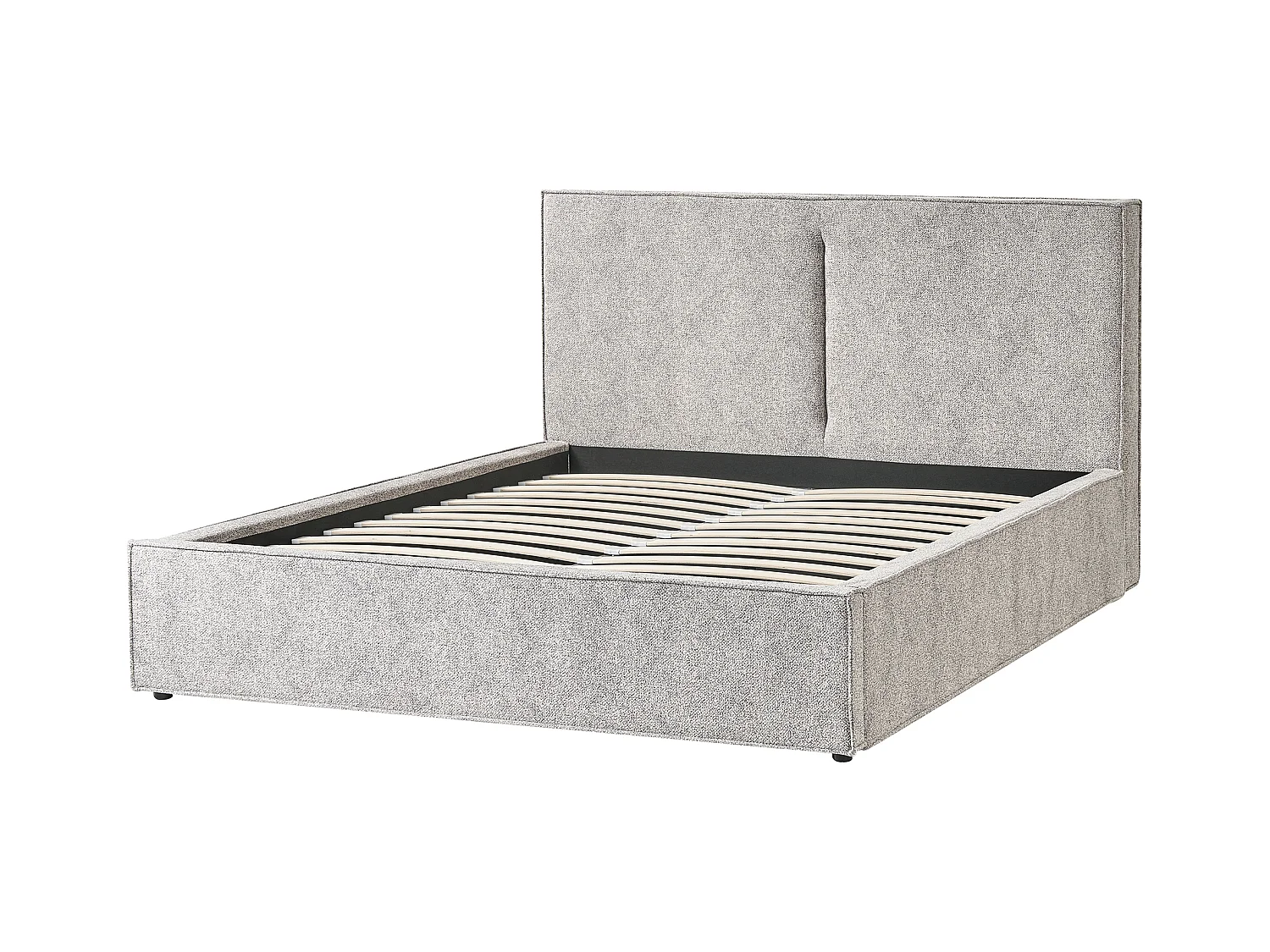 Lit ottoman Velours tricoté MOISSAC 160 x 200 cm Noir/blanc