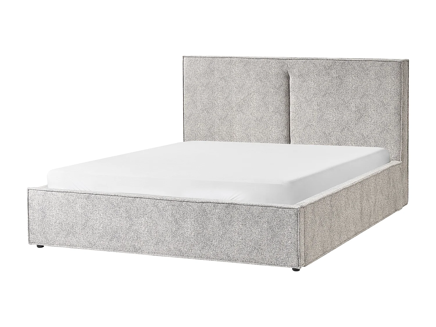 Bett mit Stauraum Strickvelours MOISSAC 160 x 200 cm Grau / Beige