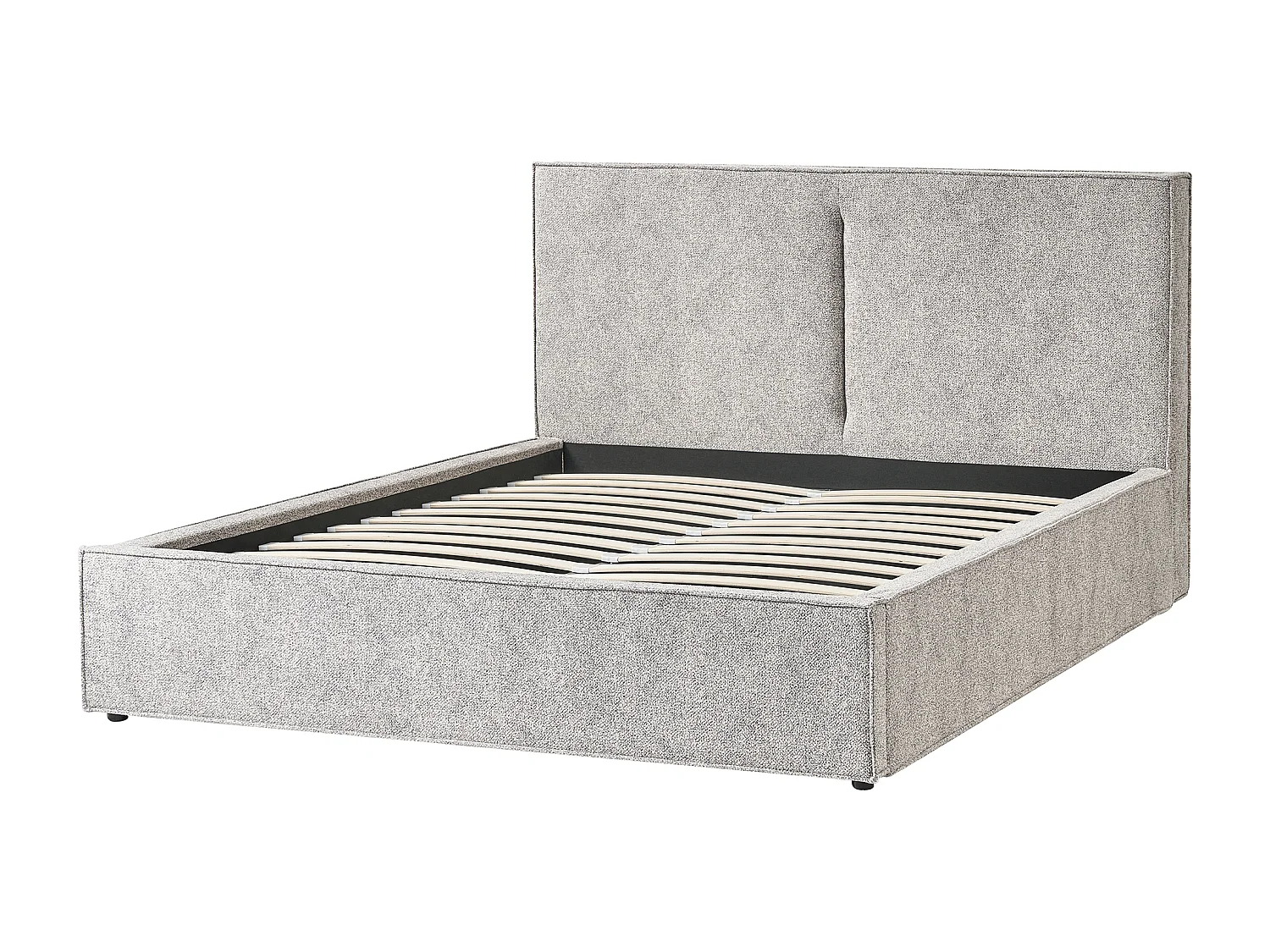 Letto contenitore Velluto elasticizzato MOISSAC 160 x 200 cm Grigio/ Beige