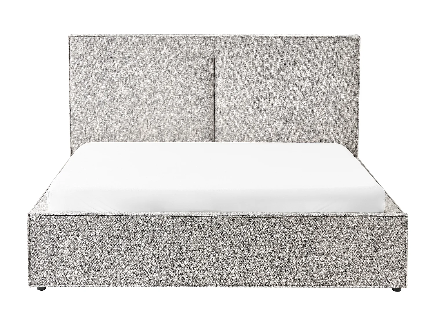 Letto contenitore Velluto elasticizzato MOISSAC 160 x 200 cm Grigio/ Beige