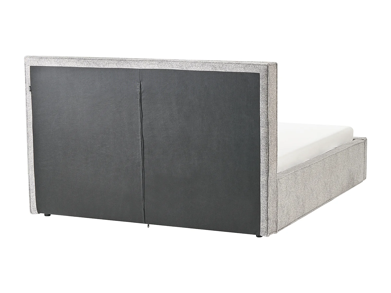 Letto contenitore Velluto elasticizzato MOISSAC 160 x 200 cm Grigio/ Beige