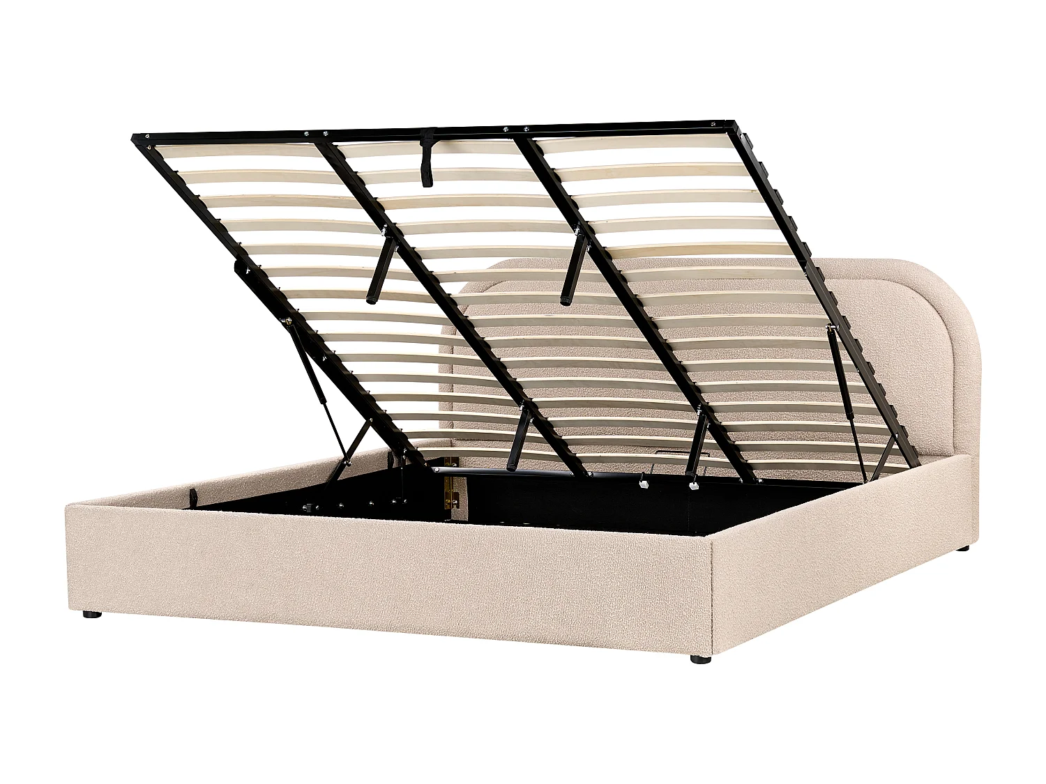 Lit ottoman Bouclé QUILLIEN 180 x 200 cm Beige