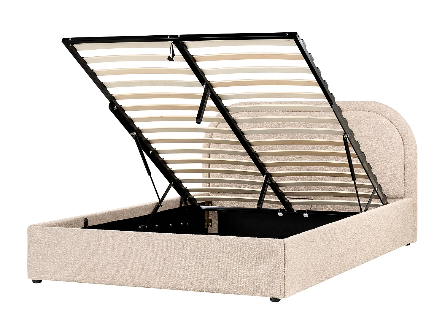 Lit ottoman Bouclé QUILLIEN 140 x 200 cm Beige