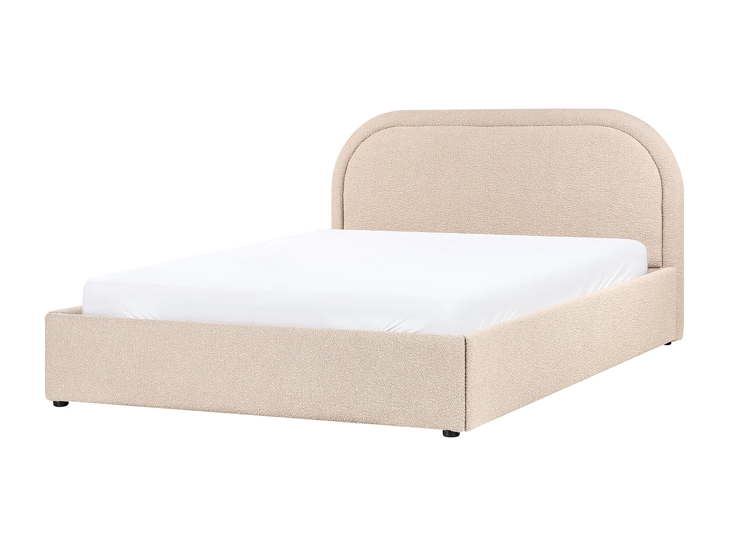 Bett mit Stauraum Bouclé QUILLIEN 140 x 200 cm Beige
