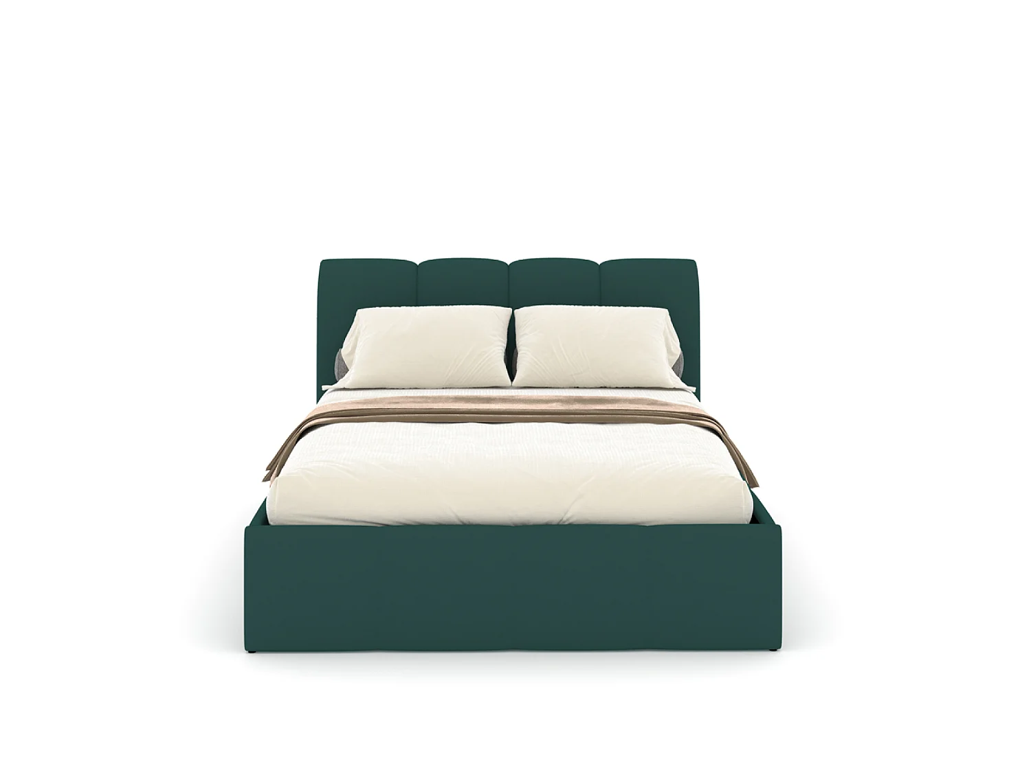 BALTIMORE - Lit nuage coffre 140x190cm velours vert