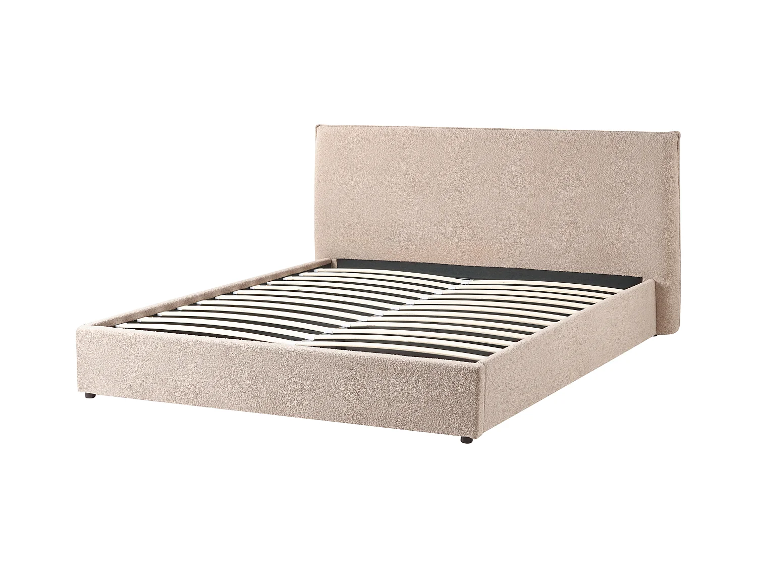 Lit ottoman Bouclé LAVAUR 180 x 200 cm Taupe