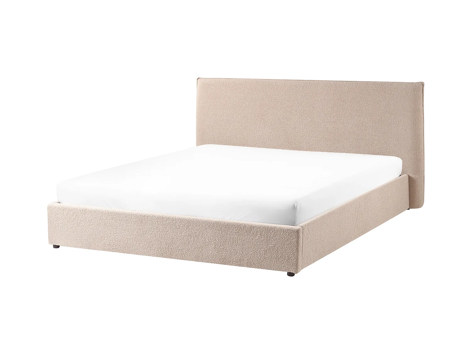 Lit ottoman Bouclé LAVAUR 180 x 200 cm Taupe