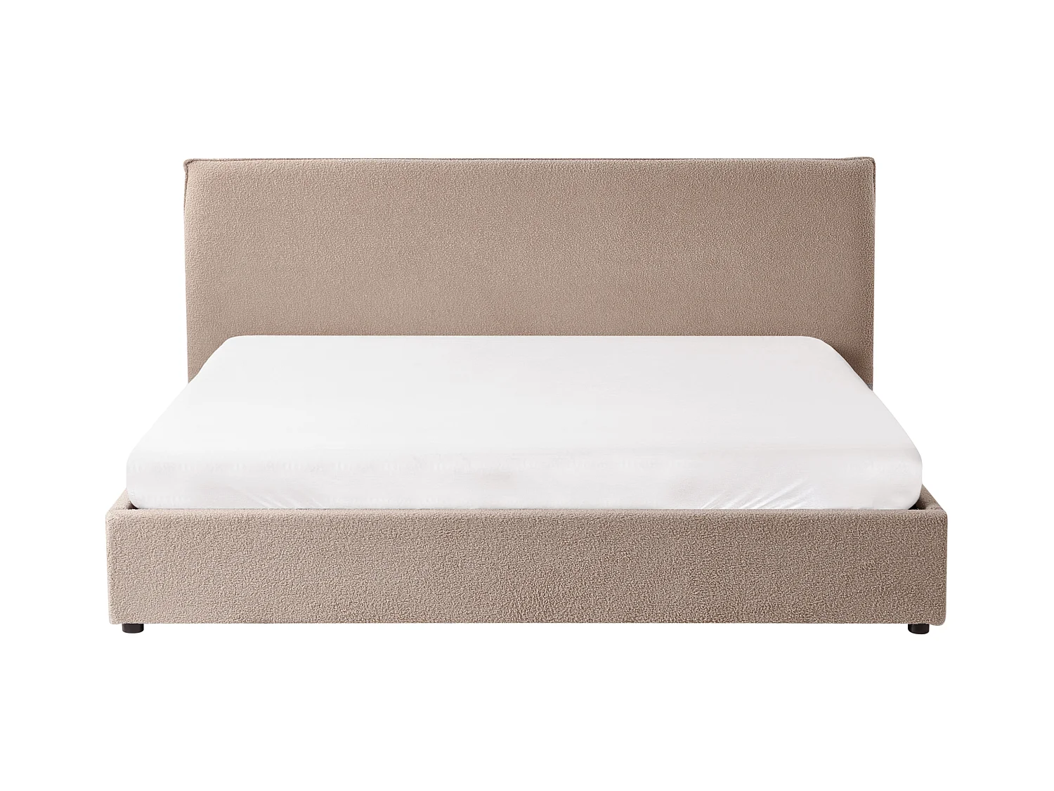 Lit ottoman Bouclé LAVAUR 180 x 200 cm Taupe